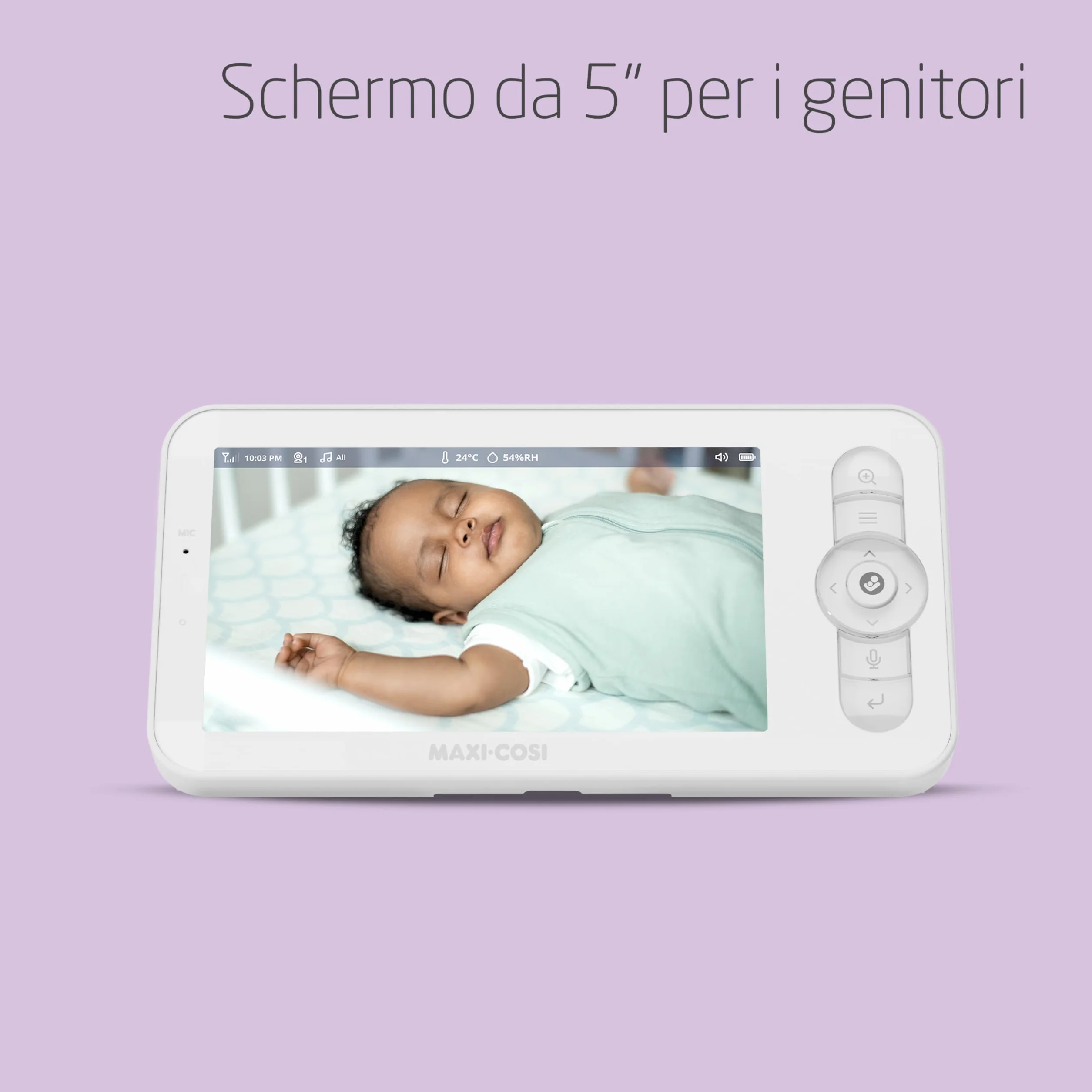 Maxi-Cosi See Pro Video Baby Monitor WiFi HD, Visione Notturna, Rilevamento Movimento, Termometro Igrometro