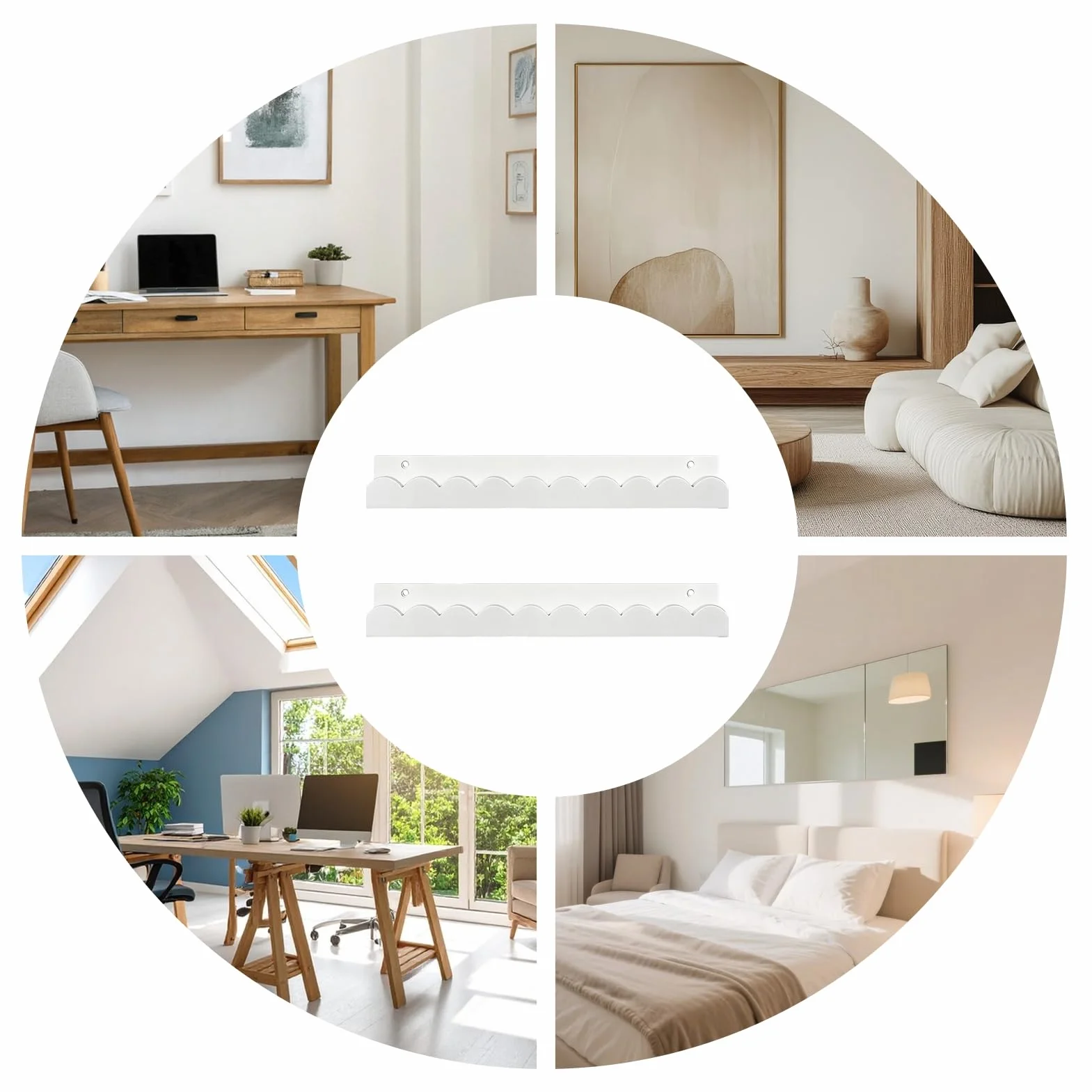 Mensole da parete per libri 2 ripiani Scaffale galleggiante in legno per bambini bagno camera da letto