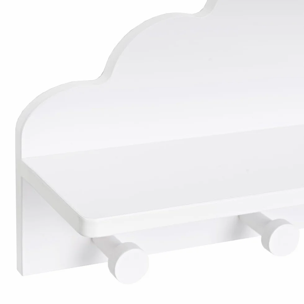LOLAhome Appendiabiti da parete per bambini design nuvola bianco 48 cm 4 ganci