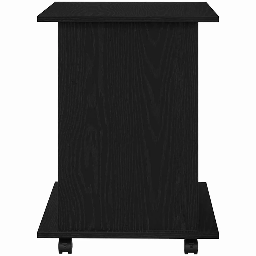 vidaXL Mobile con Ruote Rovere Nero 60 x 45 x 55 cm Legno Multistrato, Soluzioni di archiviazione per Ufficio