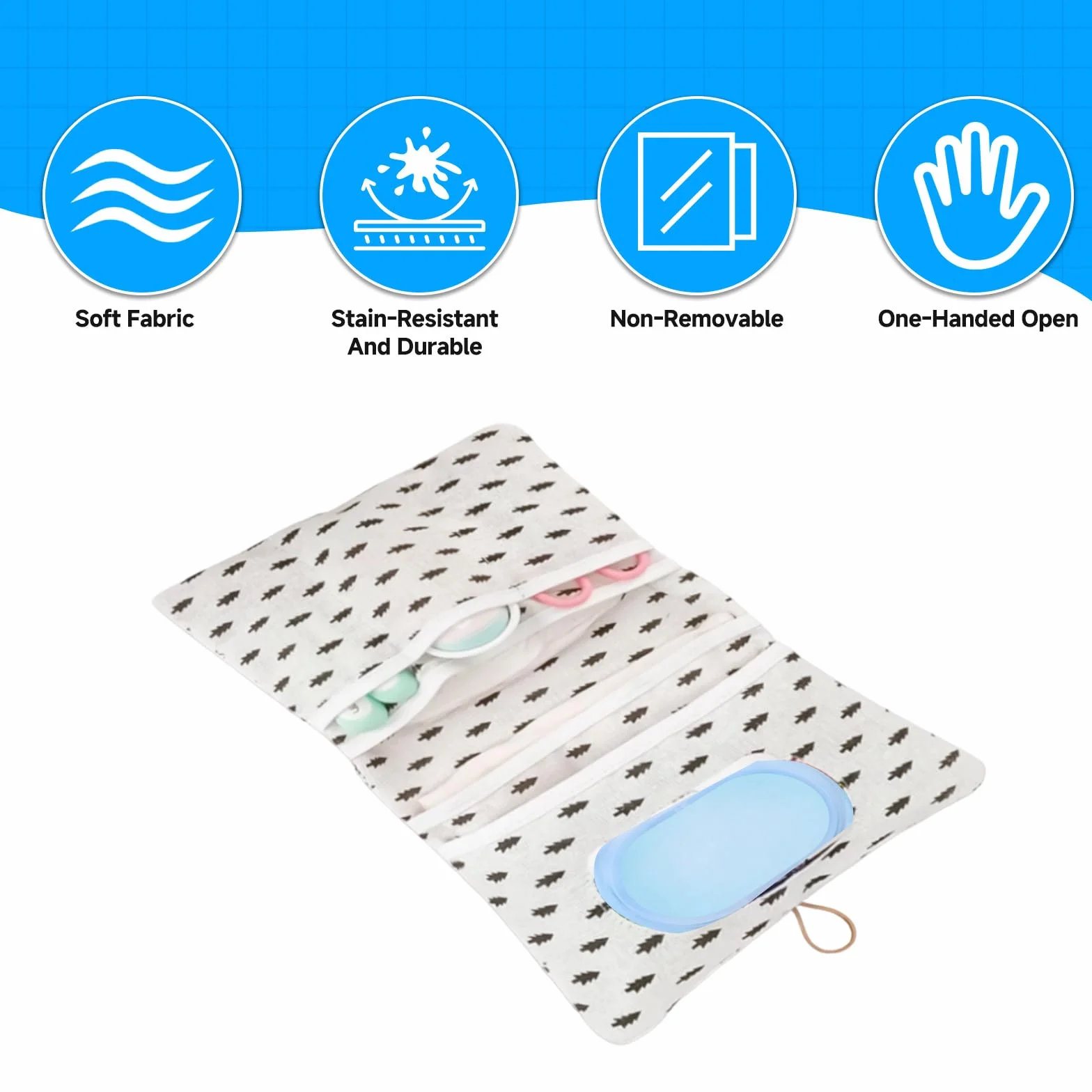 Porta Pannolini Organizer 2 in 1 Beauty Case, Pieghevole Compatto per Viaggio Salviette Creme