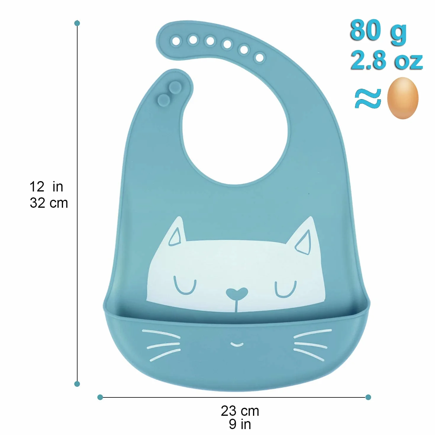 Bavaglino Silicone Impermeabile con Tasca Raccoglipappa 6 Meses a 6 Años Morbido Lavabile Bambini