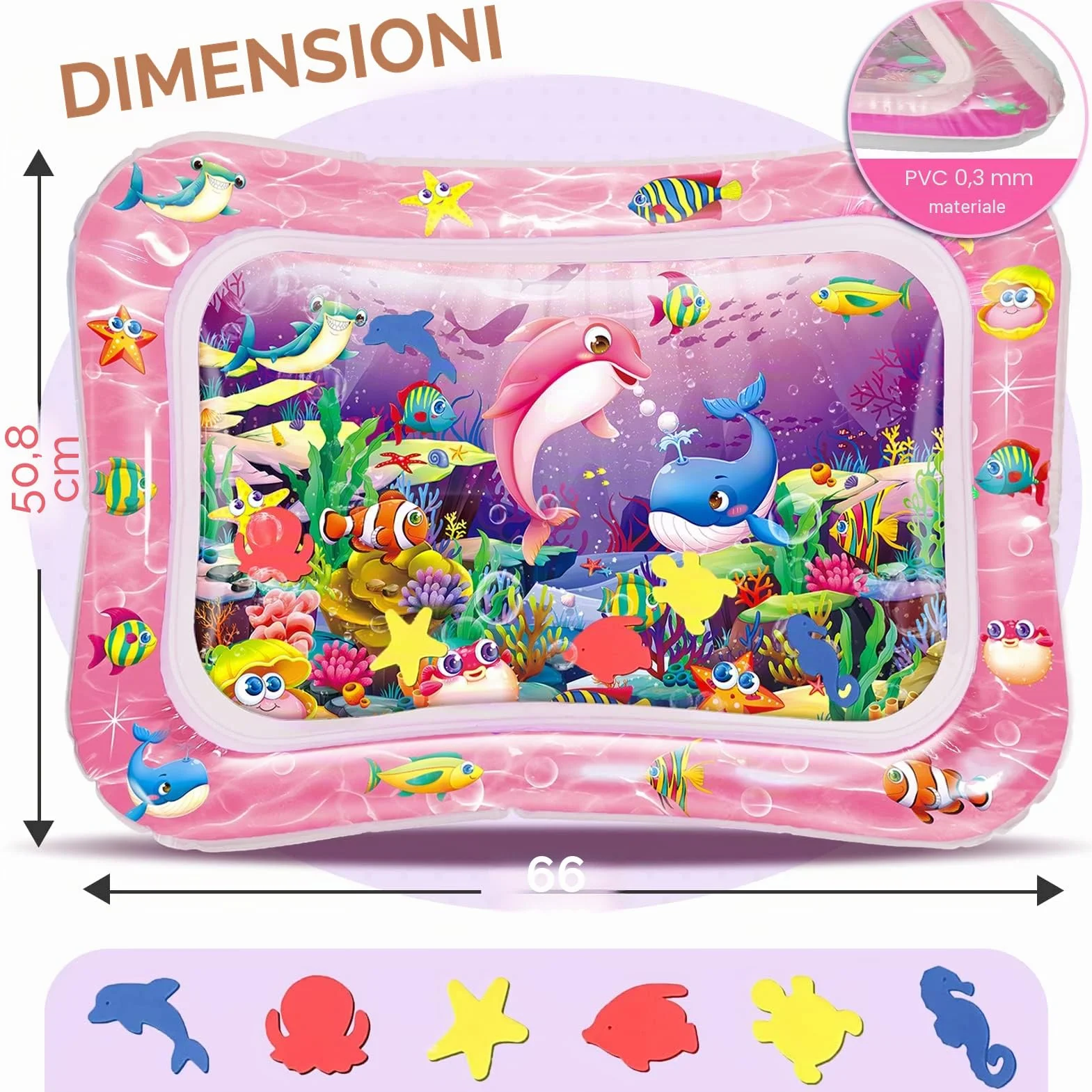 Infinno Tappetino d'Acqua per Bambini 3 6 9 Mesi Sviluppo Sensoriale Regalo Neonati