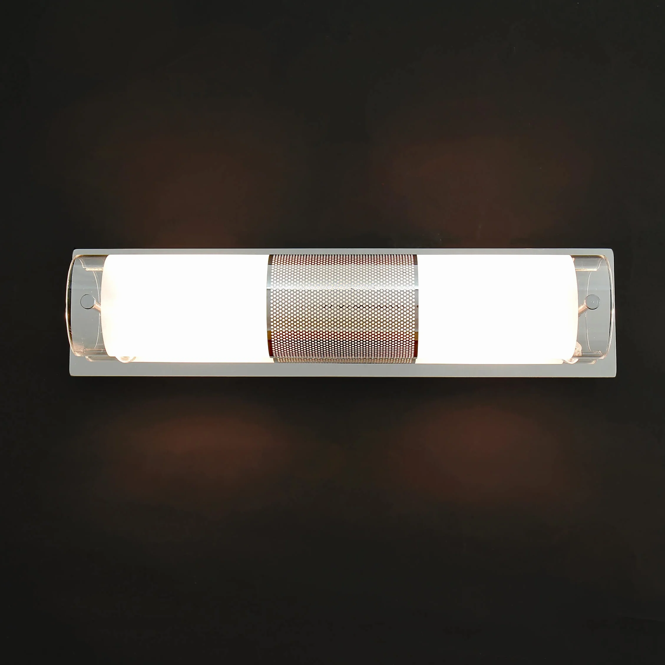 Lampada da parete in metallo vetro argento bagno L: 38 cm E14 fino a 40W 2 lampadine oblunghe Lampada da parete senza tempo per bagno PERIO