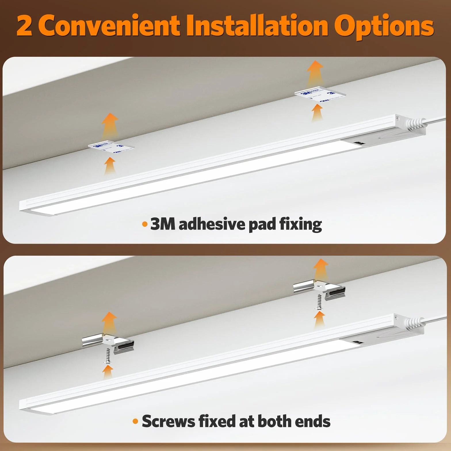 Lureshine Luce Armadio LED da 41CM 2 pezzi, dimmerabile, 3 temperatures, luce armadio LED con Sensore di Movimento, Luce Led Sottopensile per l'illuminazione di cucine, scaffali e piani di lavoro