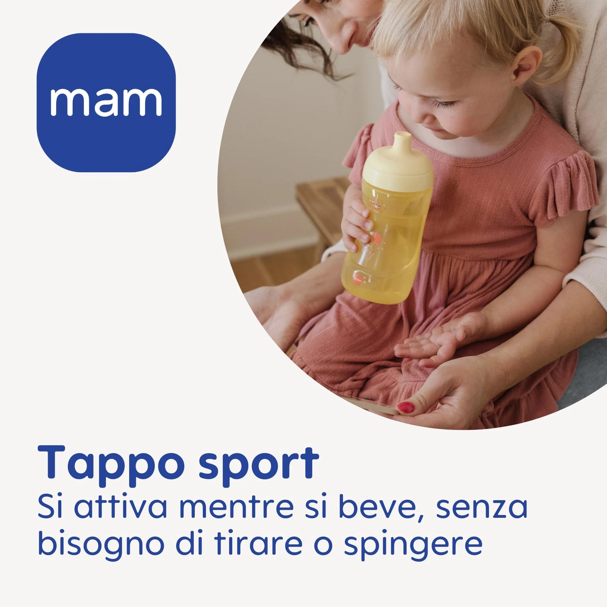 MAM Sports Cup Biberon bambini 330 ml, Rosa, beccuccio anti-goccia per neonati 12+ mesi