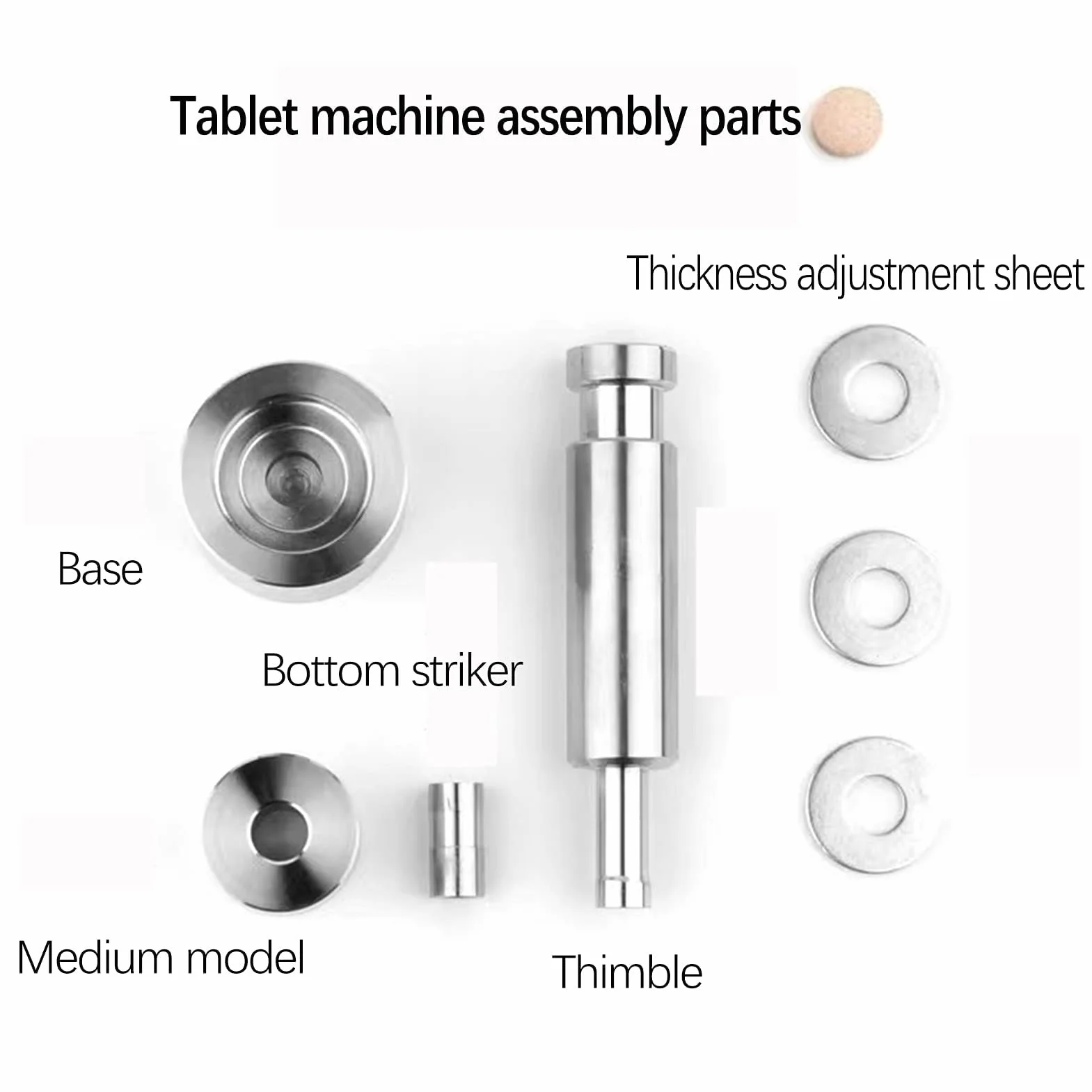 Pressa per compresse manuale 6-12 mm in acciaio inossidabile, macchina per stampaggio pillole