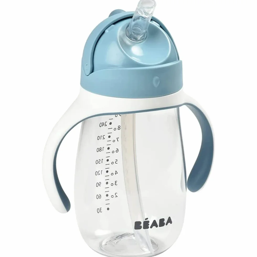 BÉABA Biberon Tazza di Apprendimento 2 in 1 300 ml Tritan Silicone Blu
