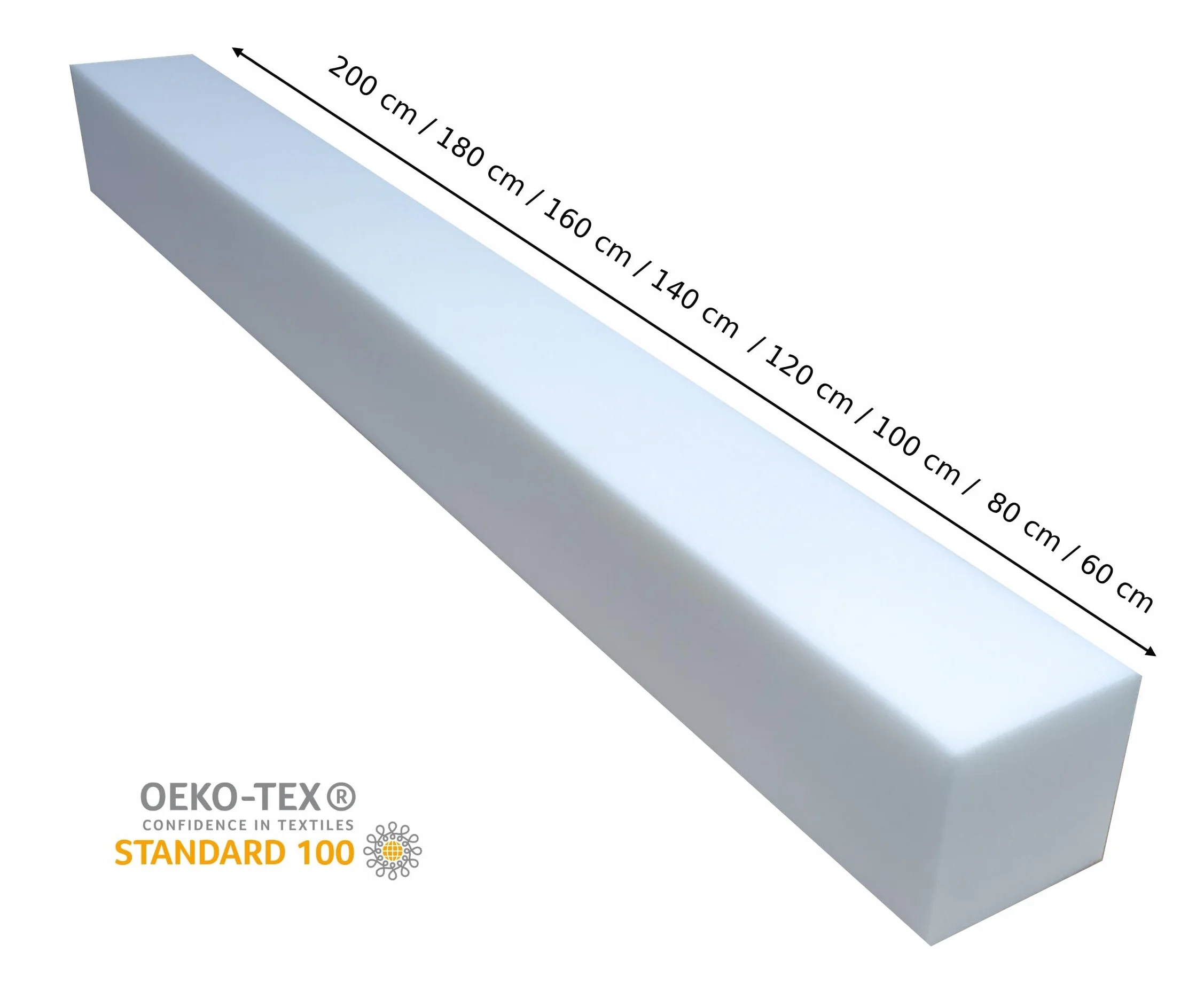 All4All Estensione Materasso in Schiuma 200 cm D 25/44-15x20 cm Riempitore Spazio Letto