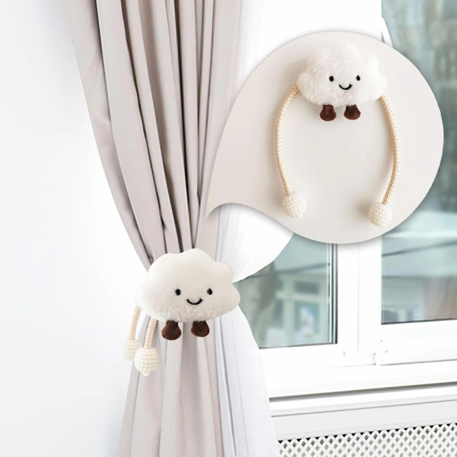 Cinghie per Tende da Nuvola, 2 Pezzi, Decorazione Camera Bambini, Cartone Animato, Accessori