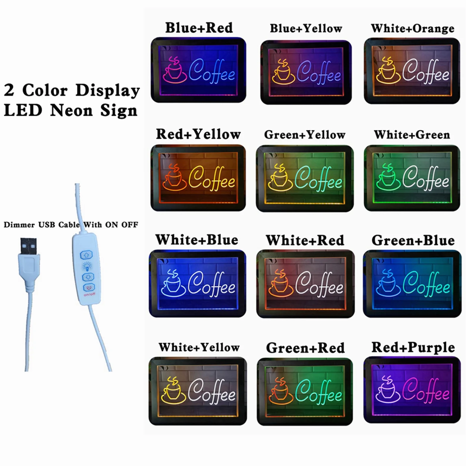 Insegne al neon a LED aperte, luci al neon personalizzate alimentate tramite USB con cornice per foto in legno, per la decorazione dell'oscuramento di cocktail bar wine club,Green yellow,32x22cm