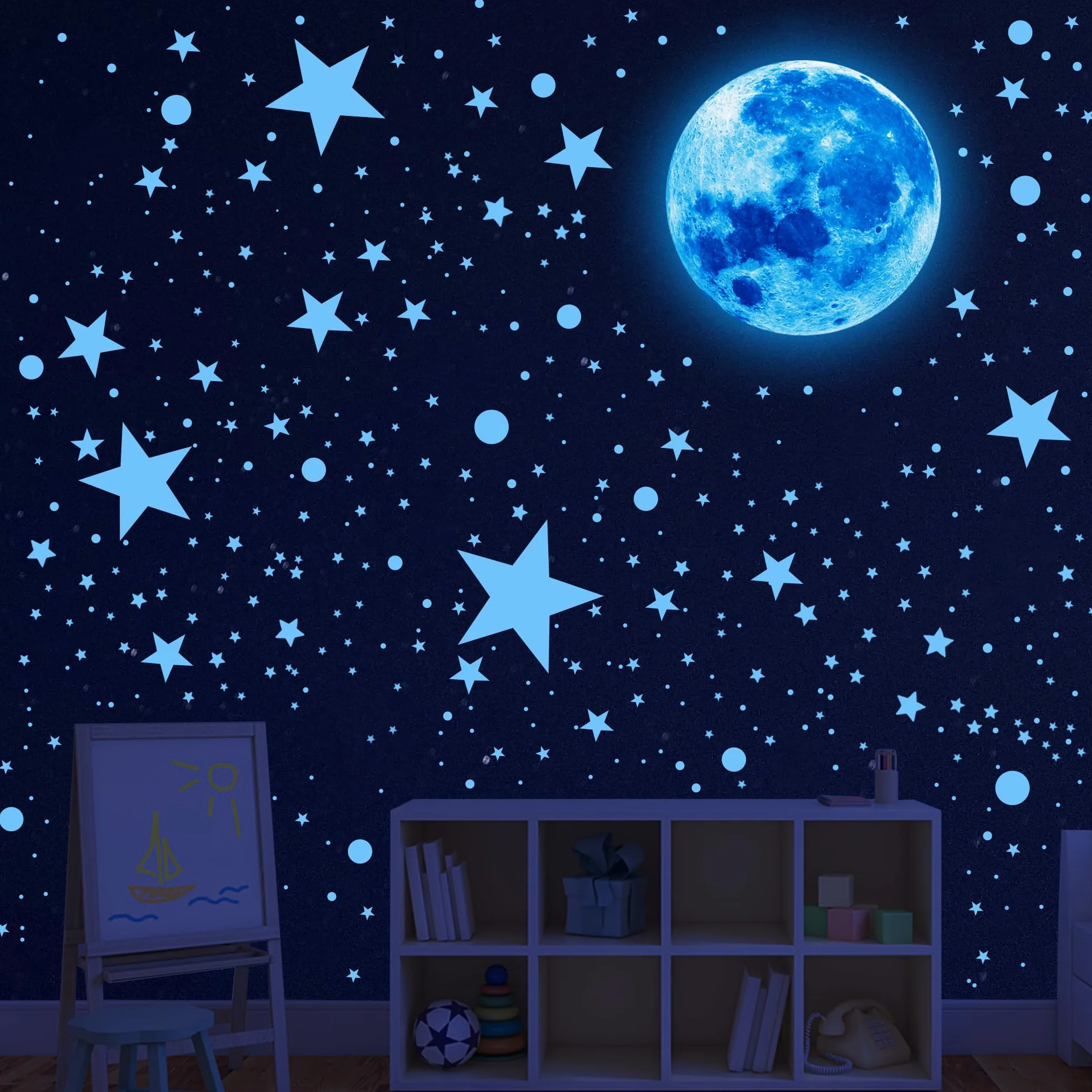 Adesivi Murali Stelle Fluorescenti 512 Pezzi Decorazione per Cameretta