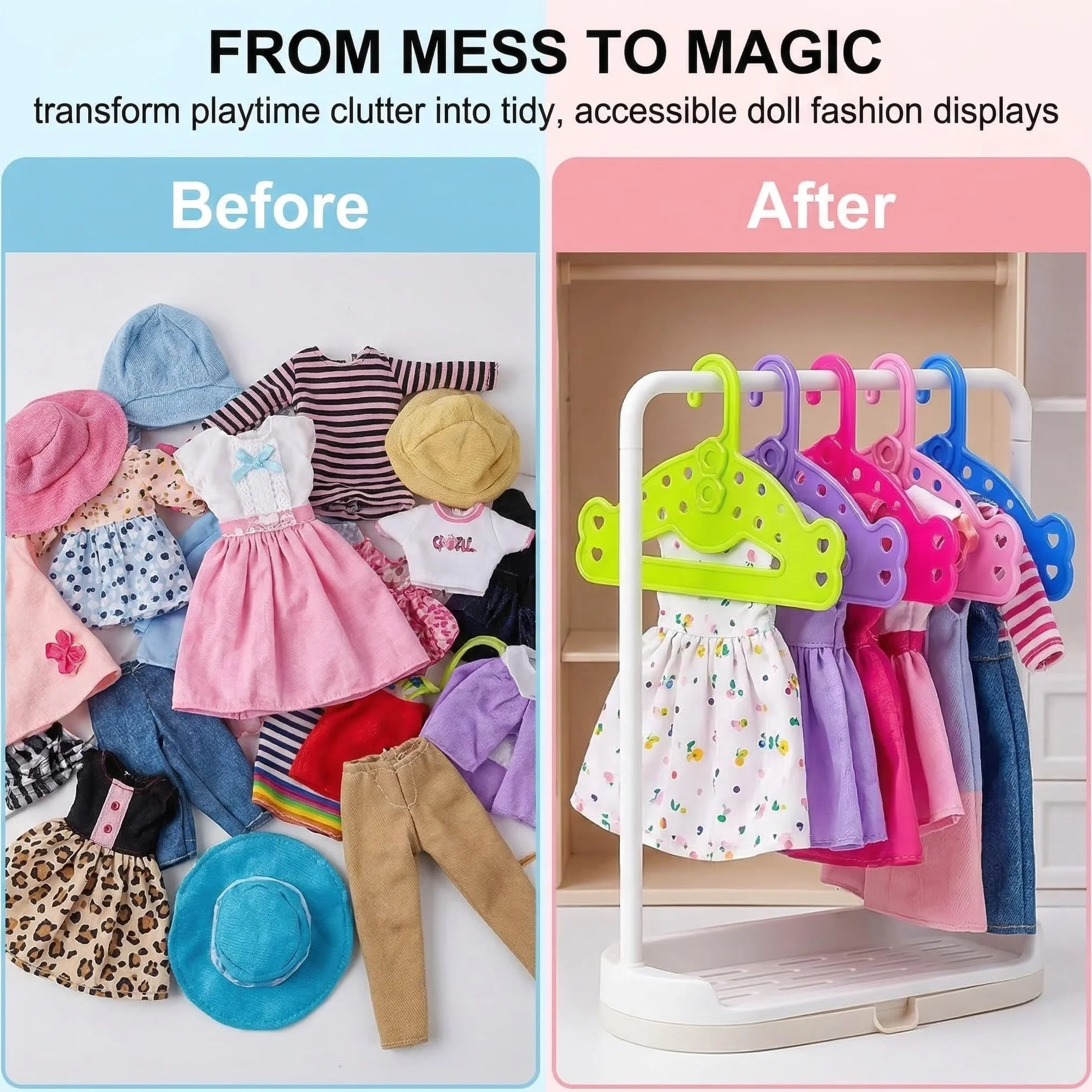 Set da 10 Appendini per Abiti di Bambole, Accessori Baby Born Compatibili