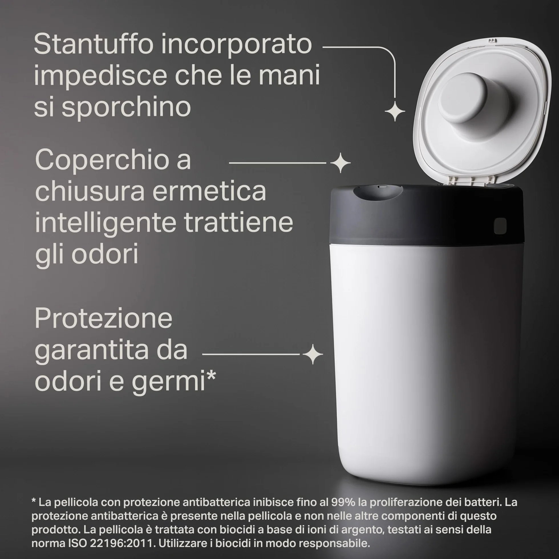 Tommee Tippee Twist and Click Mangiapannolini, confezione esclusiva con 2 ricariche, protezione odori germi, grande capacità