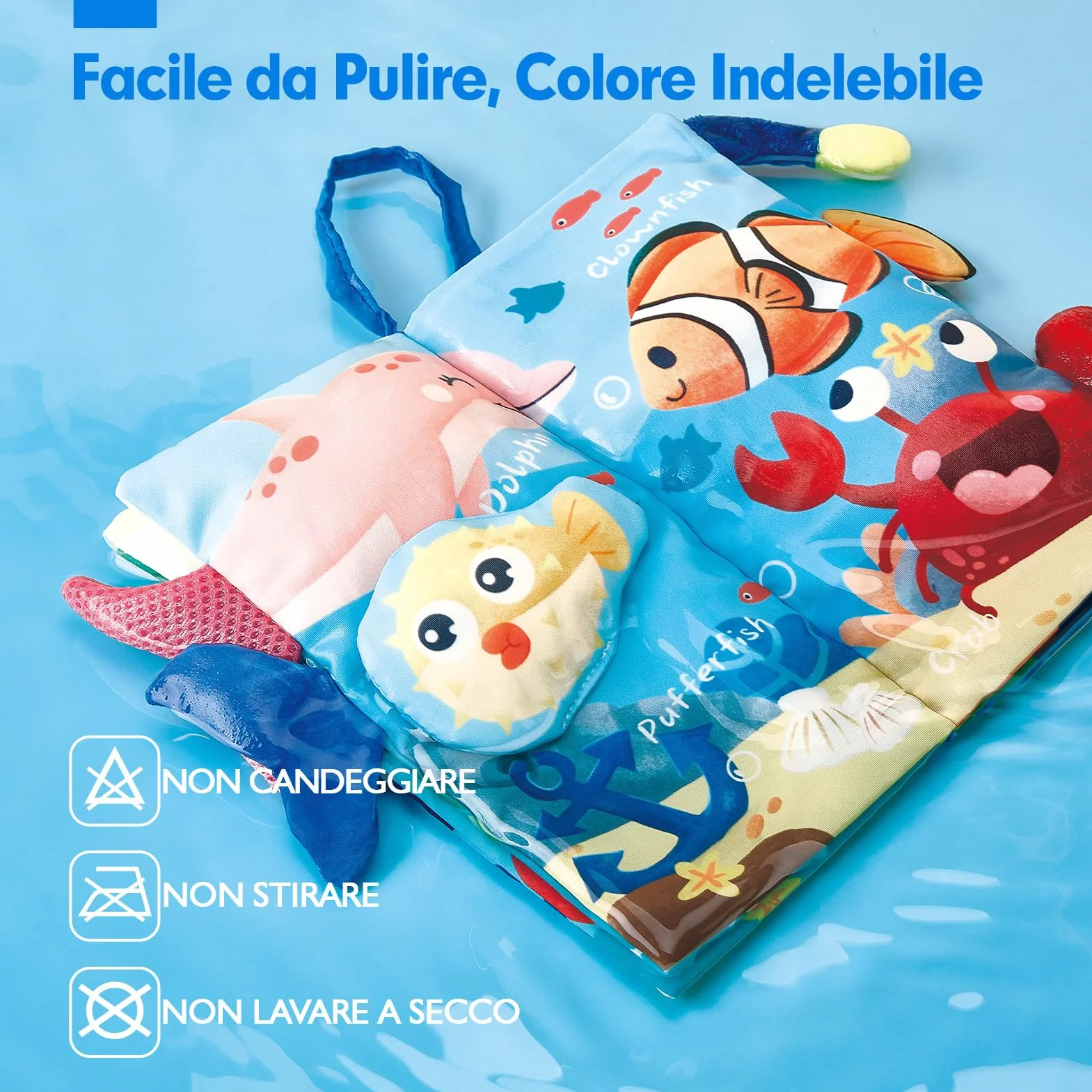hahaland Libri di Stoffa Neonati 2 Pezzi - Libretti Morbidi Giungla Sensoriali, Libro Tattile per Tummy Time 0-12 Mesi