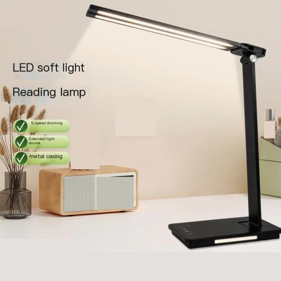 Lampada da scrivania a LED, lampada da lettura for studio da camera | LED, alimentazione USB, controllo touch, dimmerabile, luce da lettura da studio(Black)