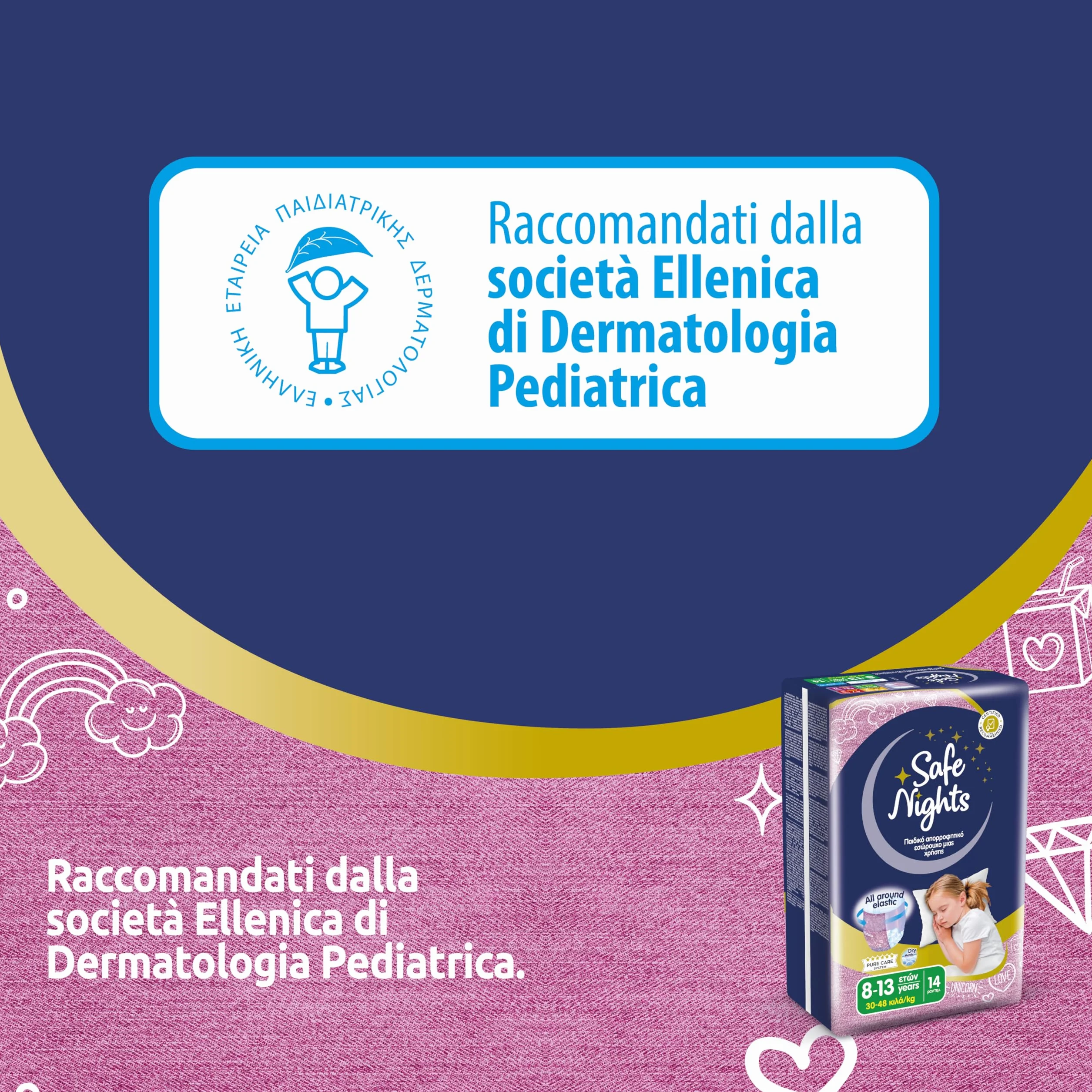 Babylino Safe Nights Girl Mutandina Assorbente Notte Bambina 8-13 anni 30-48kg 14 Unità