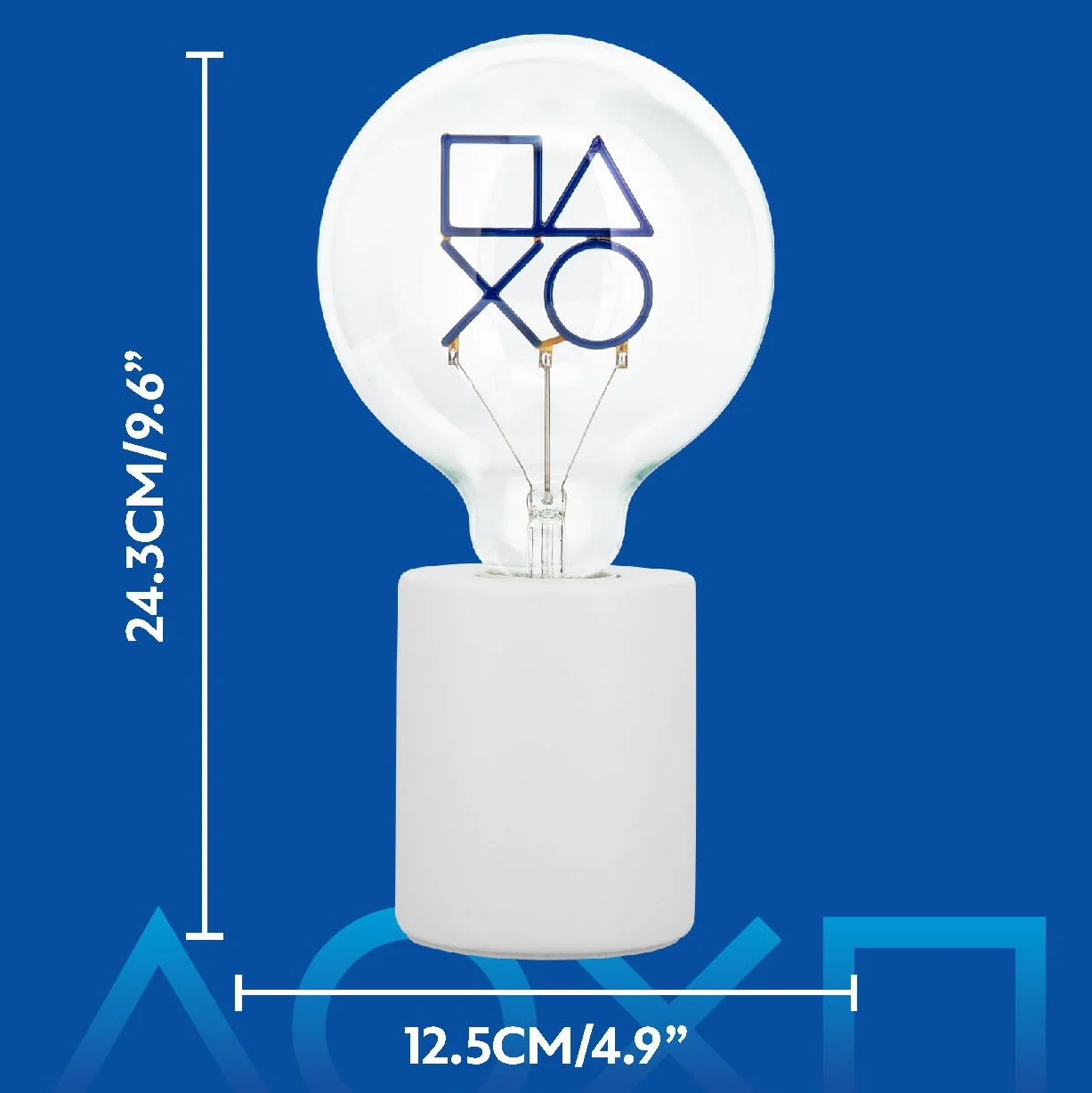 Paladone, Lampada con lampadina neon a LED decorativa con simboli PlayStation, con lampadina in vetro E27, regalo giocatore Sony con licenza ufficiale, per decorare camere da letto, case, sala giochi