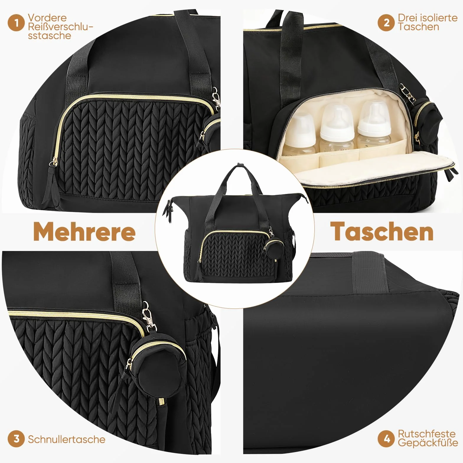 Borsa da avvolgimento con tasca e supporto multifunzionale per pannolini da viaggio