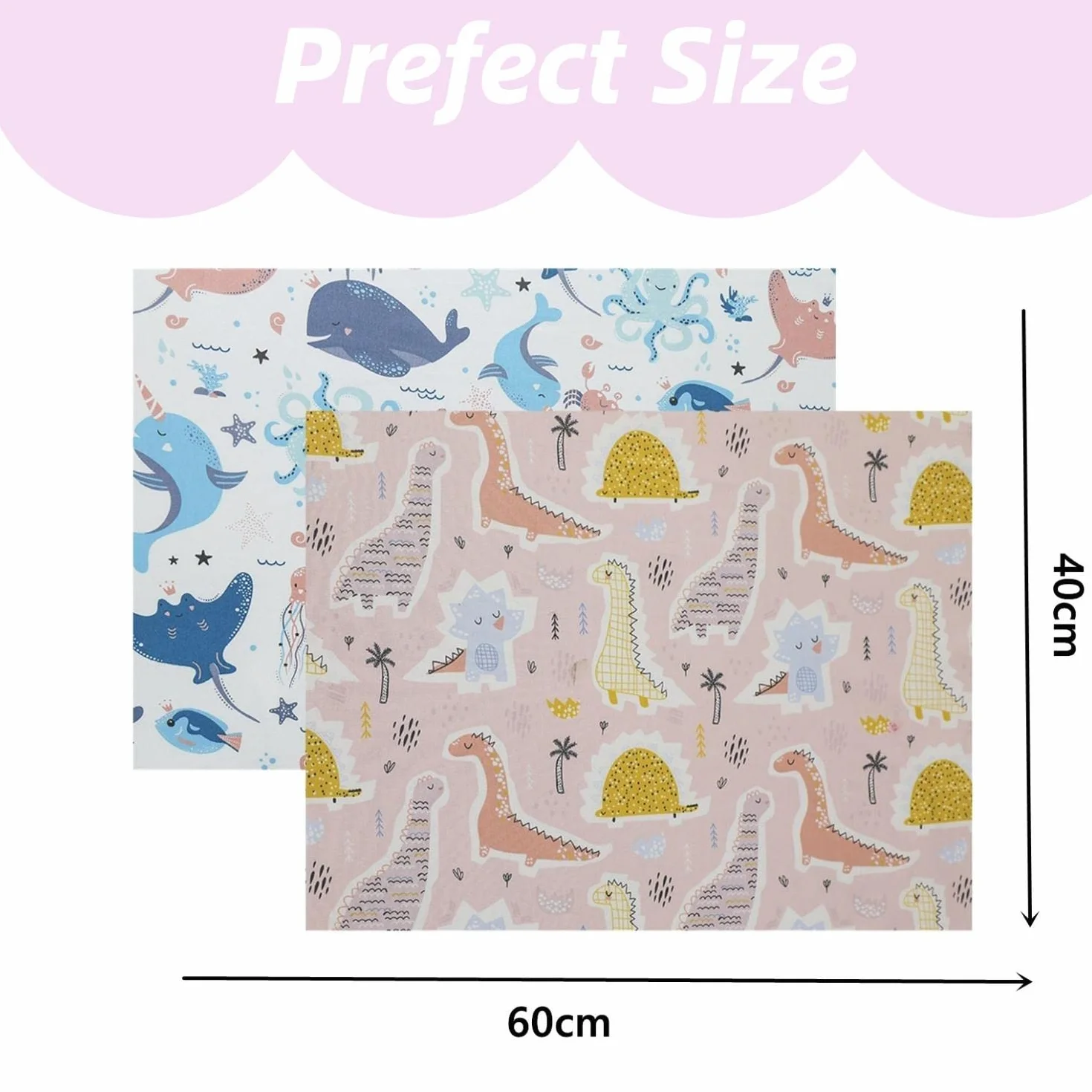 Federa per cuscino 40x60 cm cotone biologico confezione da 2 per bambini neonati passeggino con chiusura a busta