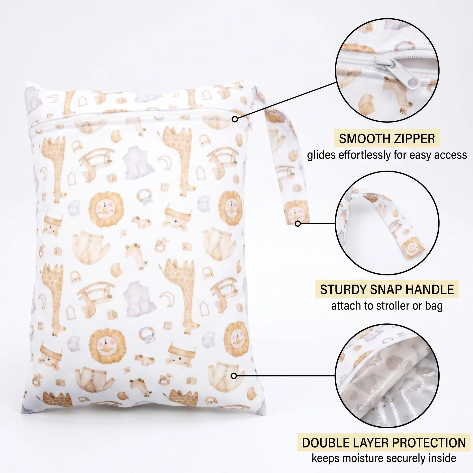 Wetbag Pannolini Lavabili 2 Pezzi 20x25cm Impermeabili Riutilizzabili per Neonato