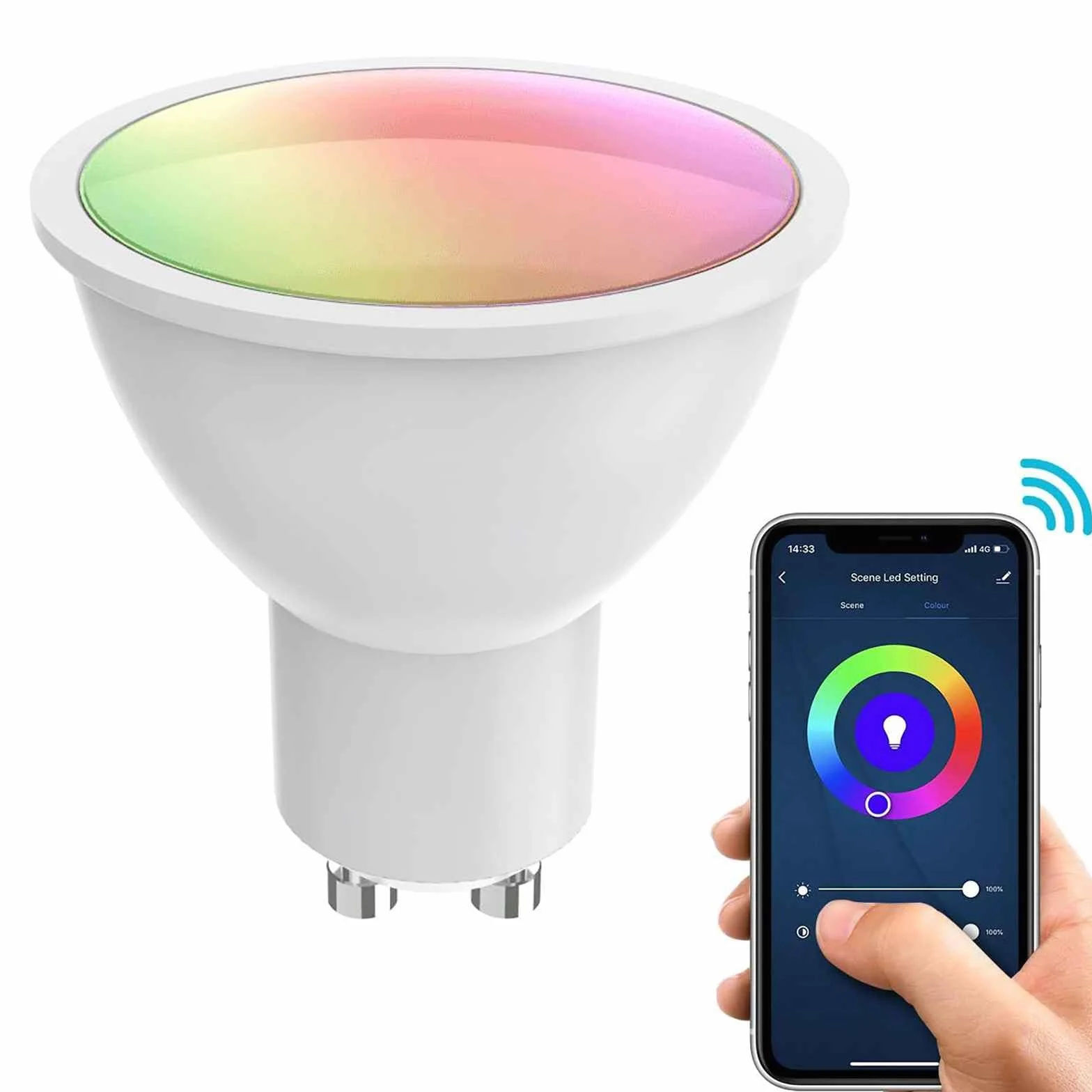 Planetitaly Faretto LED SMART WiFi incasso controllo vocale smartphone APP luce RGB CCT da 2700K a 6500K cromoterapia box doccia bagno centro estetico 230V (Tondo)