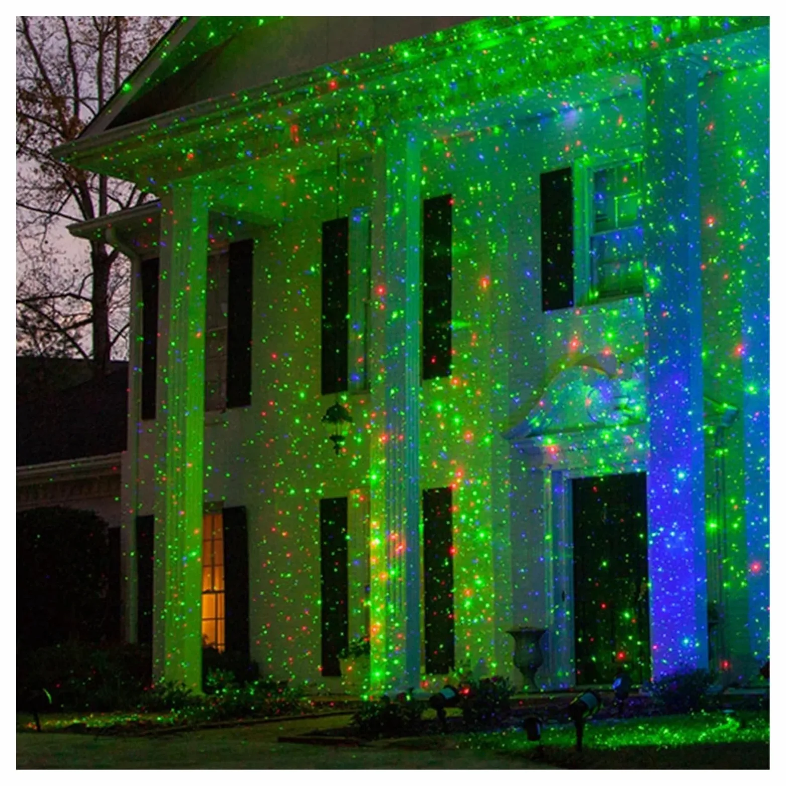 Proiettore di luci natalizie per esterni Proiettore natalizio Faretto paesaggistico a LED Lampada for proiettore con spettacolo di stelle rosse e verdi for le vacanze natalizie da parete di Halloween
