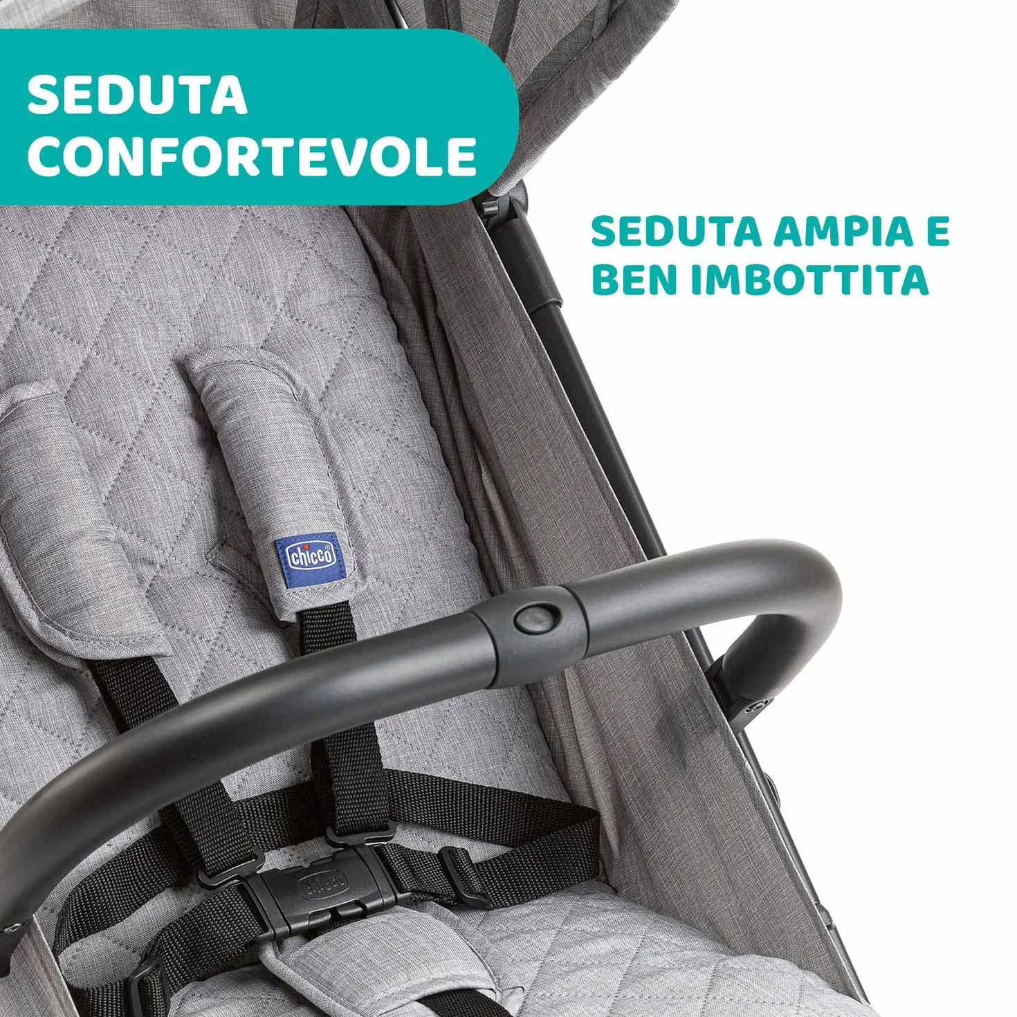 Chicco Trolley Me Passeggino Leggero Reclinabile Pieghevole 0-15 kg Chiusura Compatta Parapioggia Cappottina Estendibile Light Grey