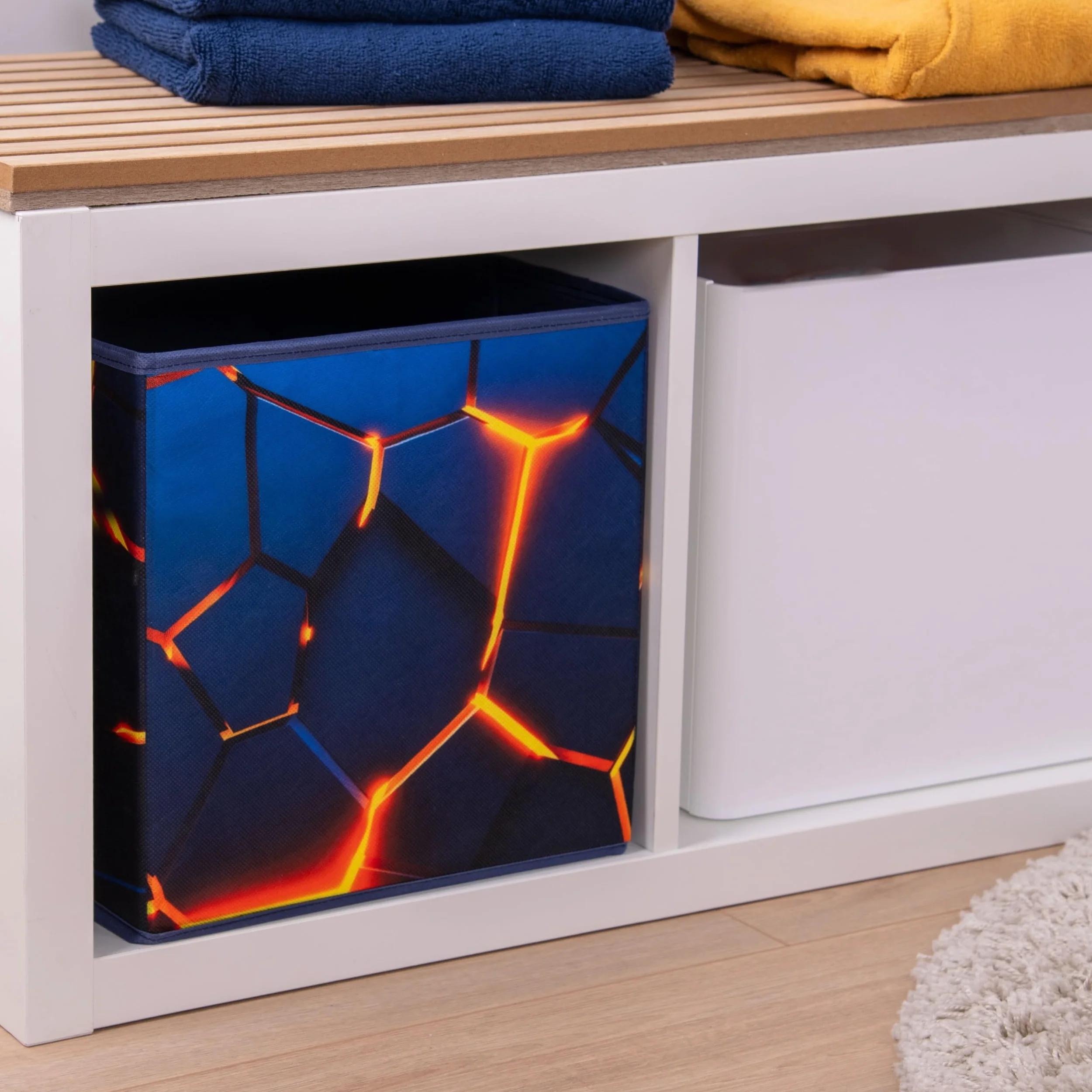 Herding Young Collection Scatola portaoggetti effetto lava 3D 30x30x30 cm pieghevole multicolore