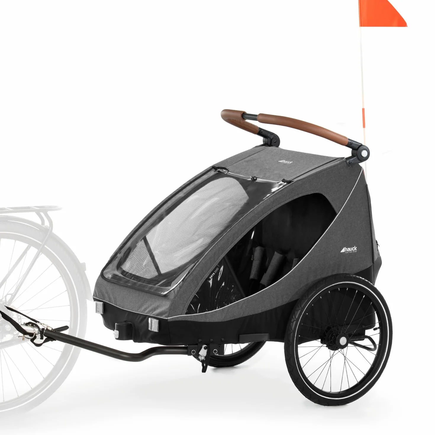 Hauck Dryk Duo Rimorchio Bici e Passeggino 2in1 per 2 Bambini fino a 22 kg, Pieghevole