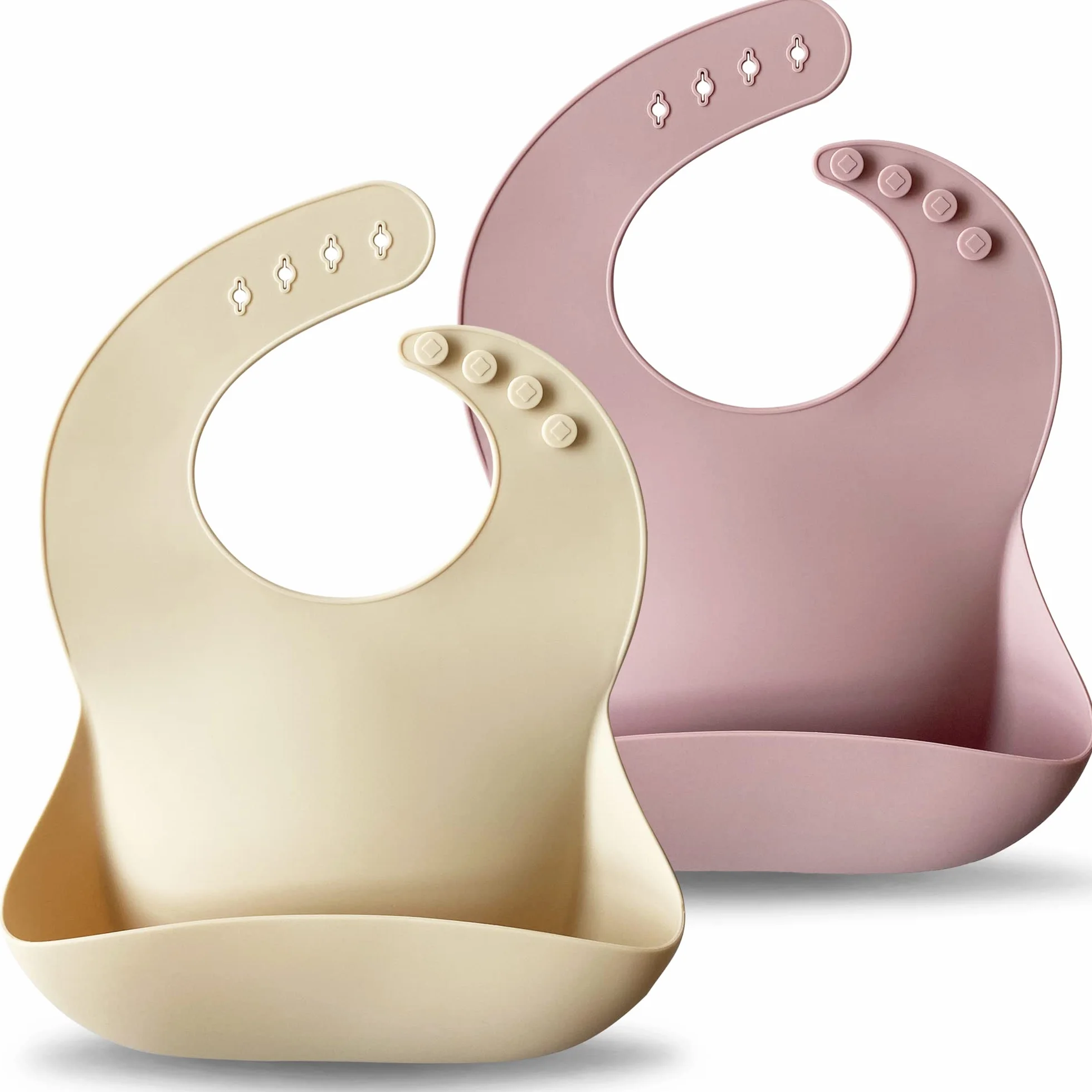 Moonkie Bavaglini in silicone per neonati Set di 2, regolabili, morbidi, senza BPA