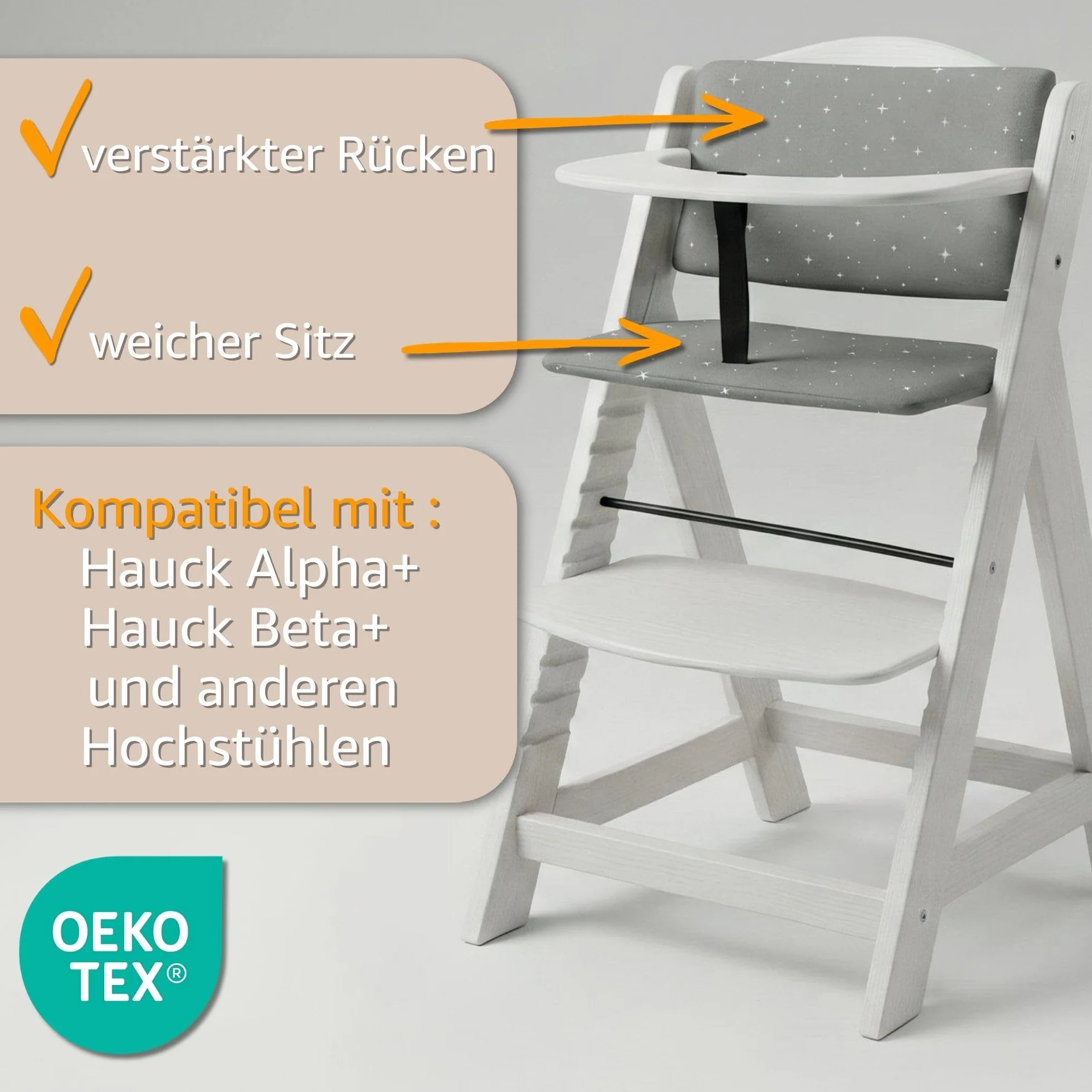 Copri seggiolone pappa universale 2 pezzi per Hauck e Stokke impermeabile Oeko-Tex Safari