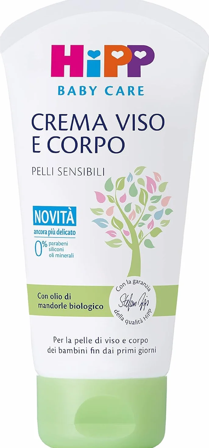 HiPP Crema Idratante Viso e Corpo Bambini Neonati Pelli Sensibili Olio di Mandorle Bio 75 ml