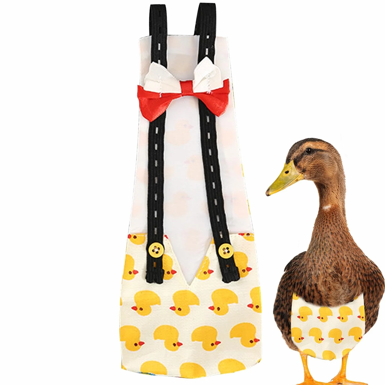 Pannolini per galline anatre riutilizzabili lavabili papillon tessuto stampato pollame domestico