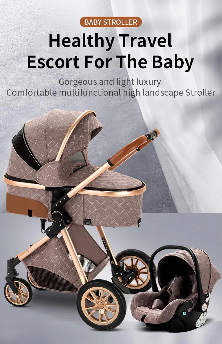 GLOKID Passeggino 3 in 1 Trio Portatile con Navicella, Adattatori Universali, 4 Ruote con Ammortizzatori, LV9 Nero