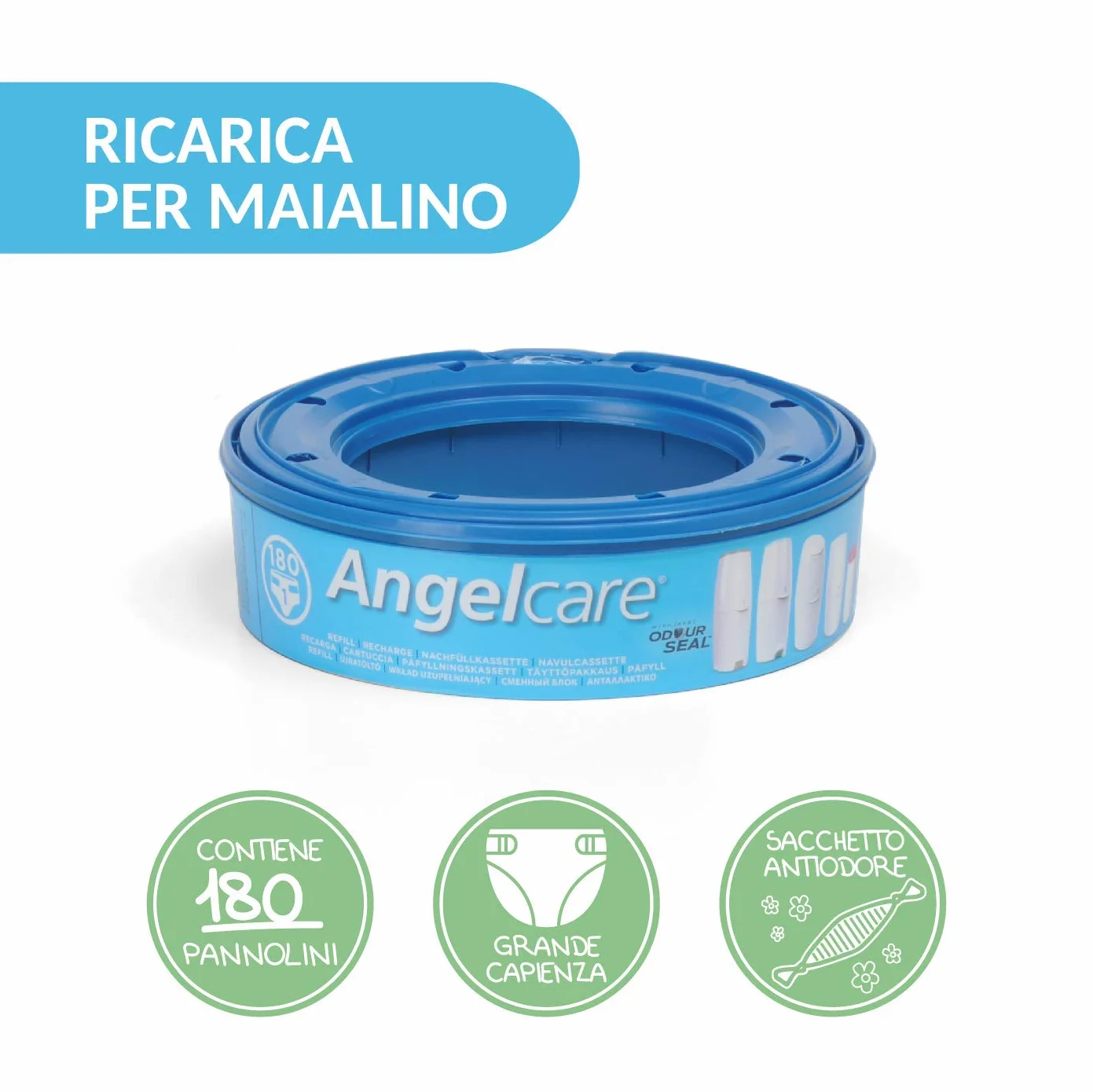 Foppapedretti Ricarica Mangiapannolini 3 sztuki, do 540 pampers, technologia EVOH 7-warstwowa, niebieski