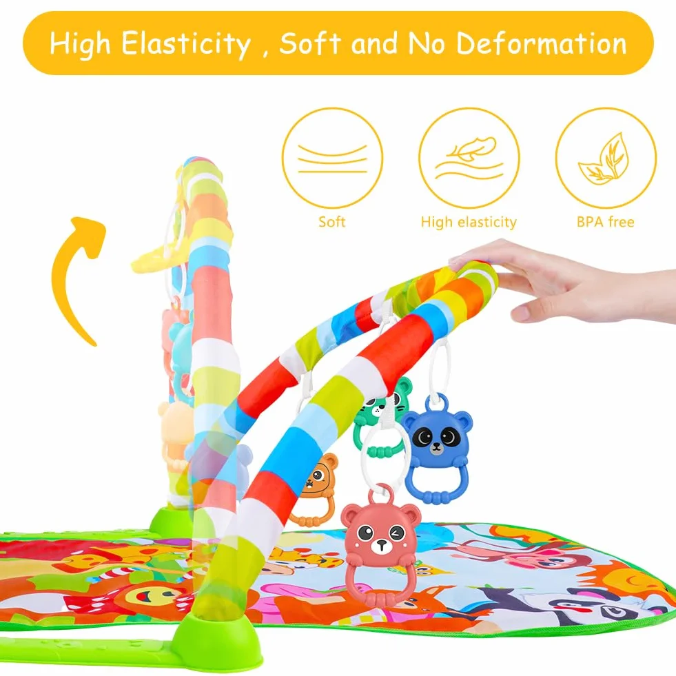 AOMIG Tappetino da Gioco per Palestra Baby Piano, Tappetino Attività Musicale per Neonati 0-36 Mesi