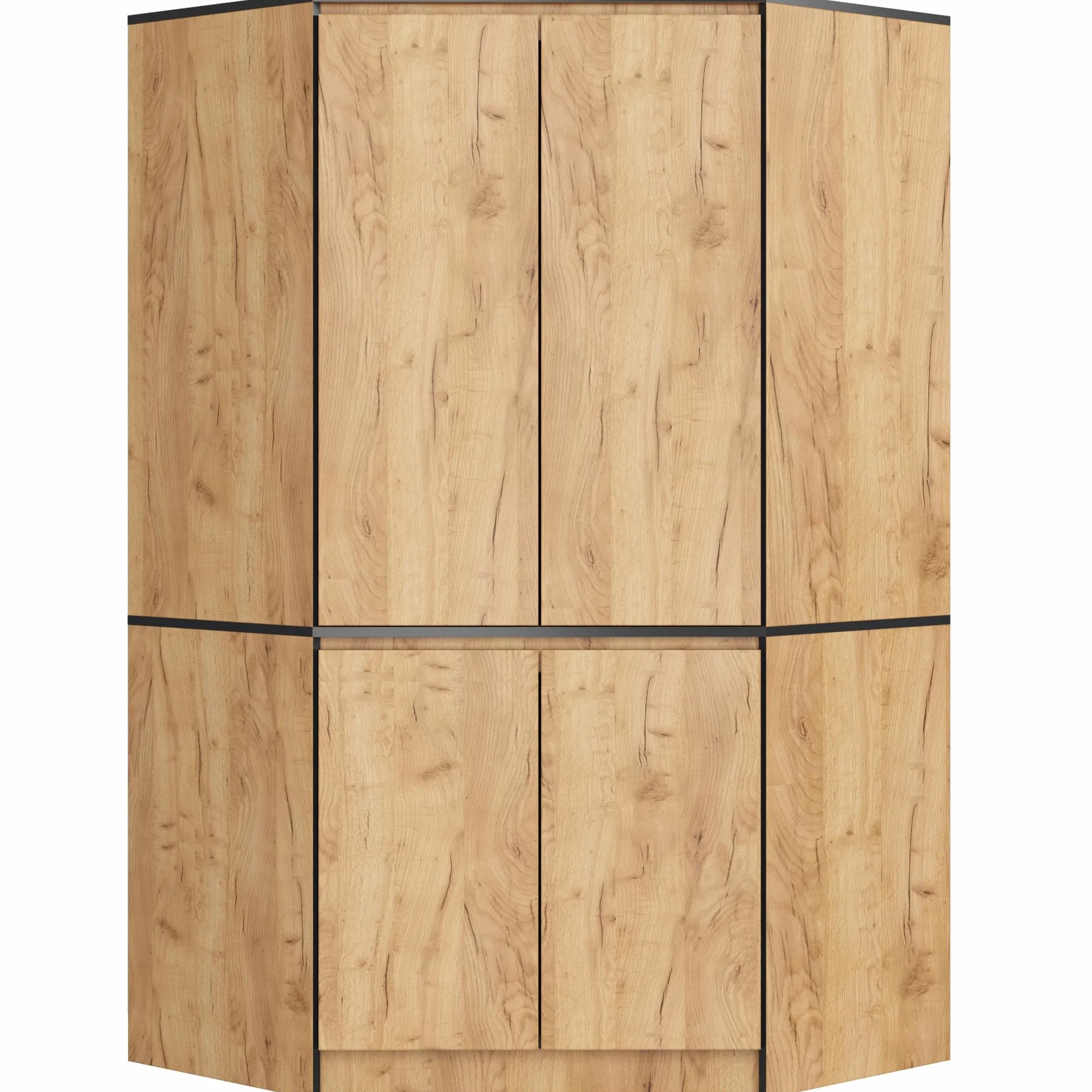 AKORD Armadio Angolare S100 4 Ante 6 Ripiani 100x180x50 cm Rovere Craft
