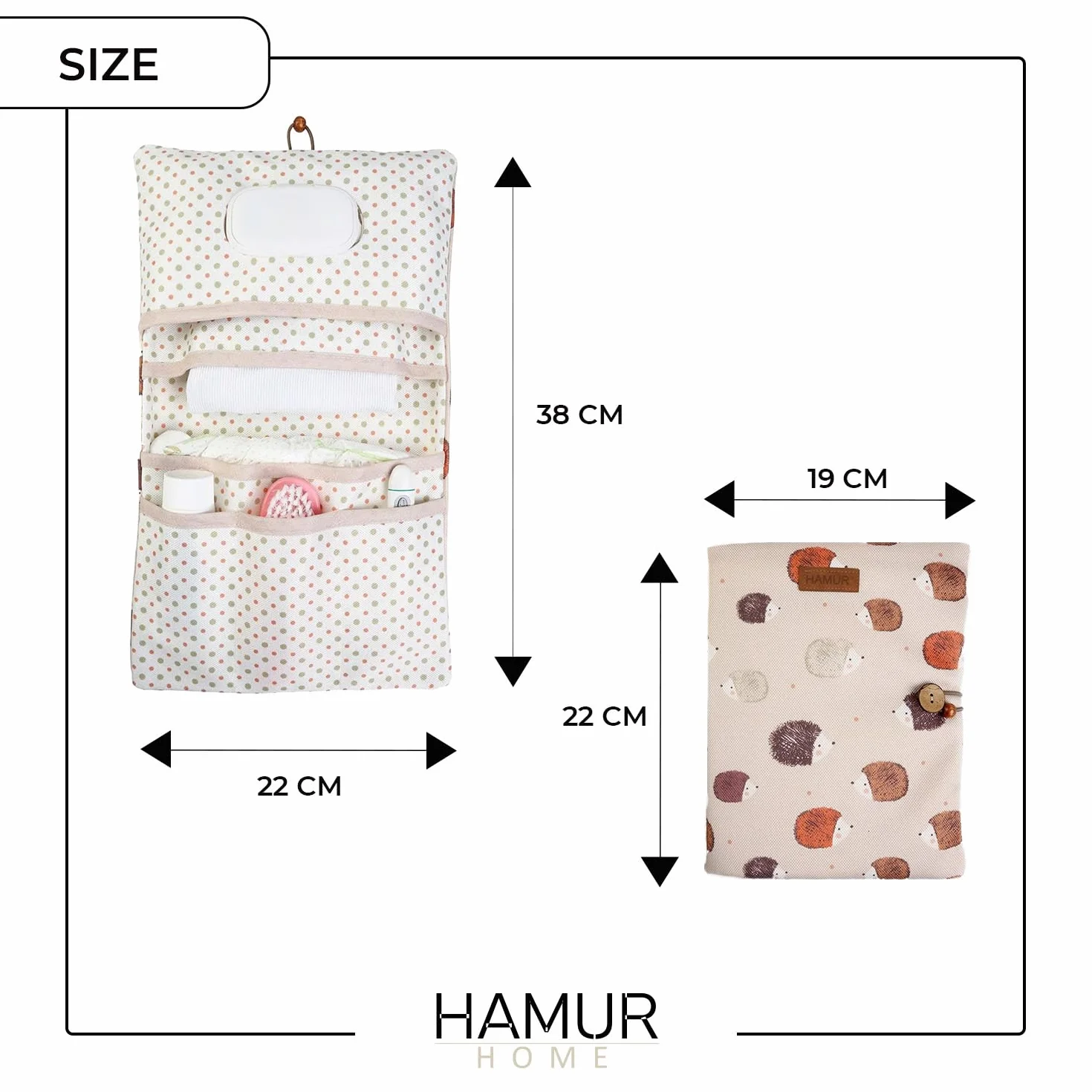 HAMUR HOME Porta Pannolini Pieghevole Da Passeggio 2in1 Organizzatore