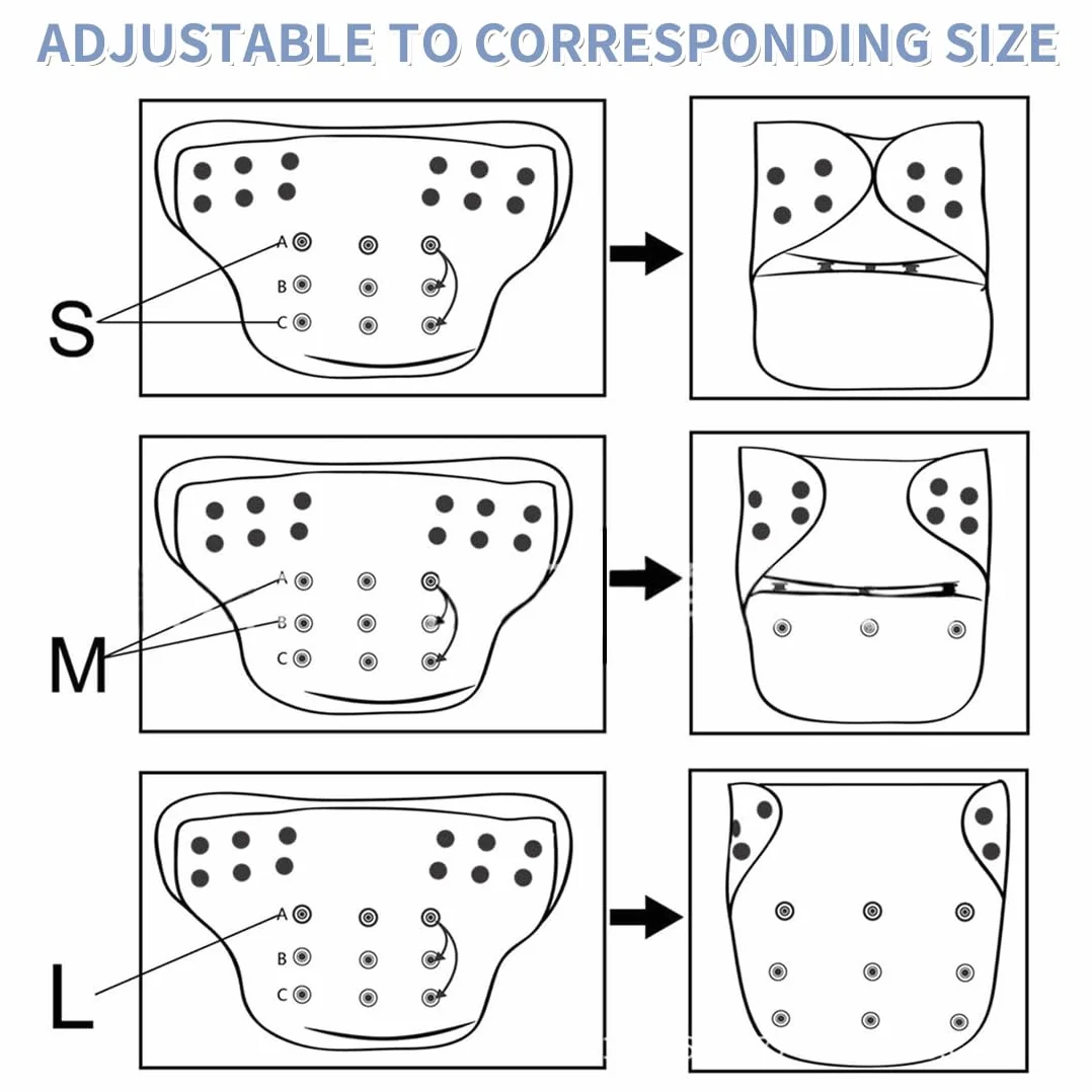 Pannolini Nuoto Impermeabili in Puro Cotone per Neonati Lavabili Regolabili Multi-Snap 2 Pezzi