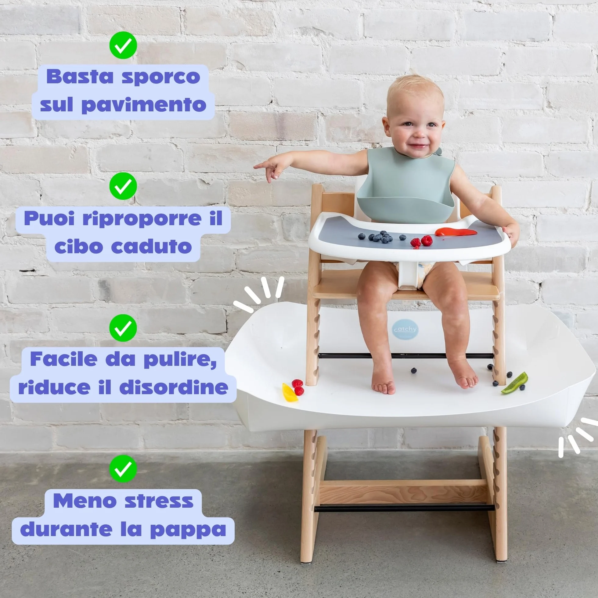 CATCHY Cattura cibo Accessorio sotto il seggiolone Compatibile Stokke Tripp Trapp