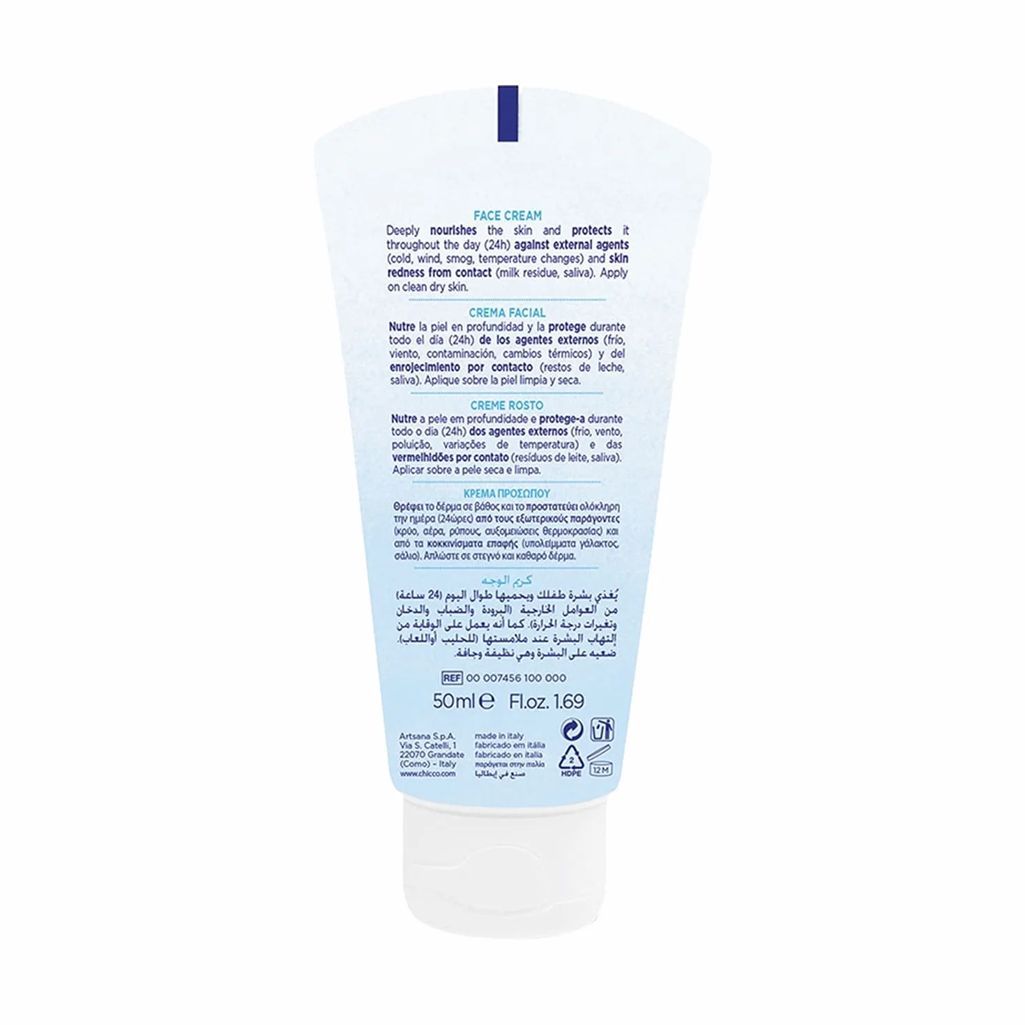 Chicco Natural Crema Viso Bambini 50 ml Idratante Protettiva