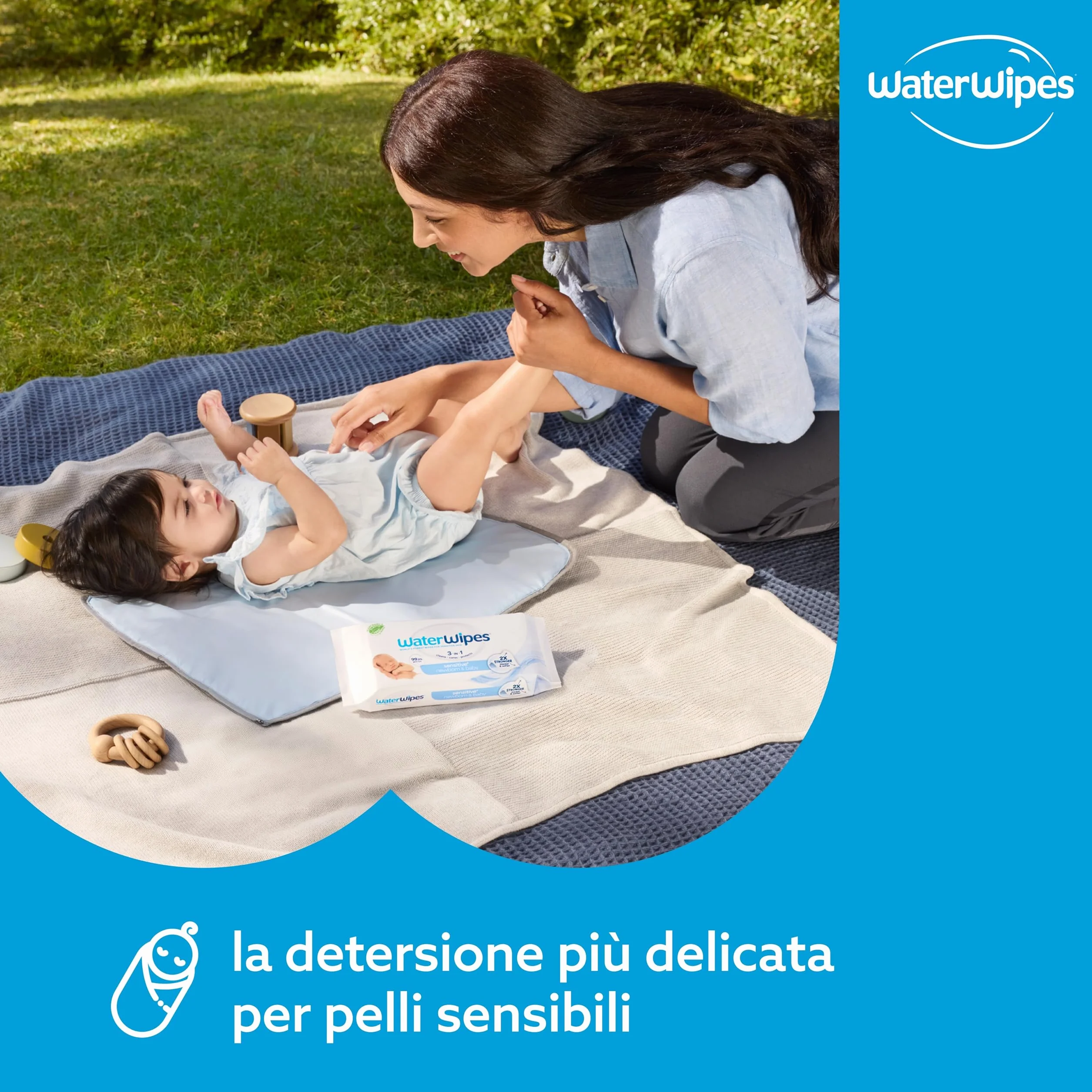 WaterWipes Salviettine Neonati 240 Pezzi 4 Confezioni 99,9% Acqua Senza Profumo