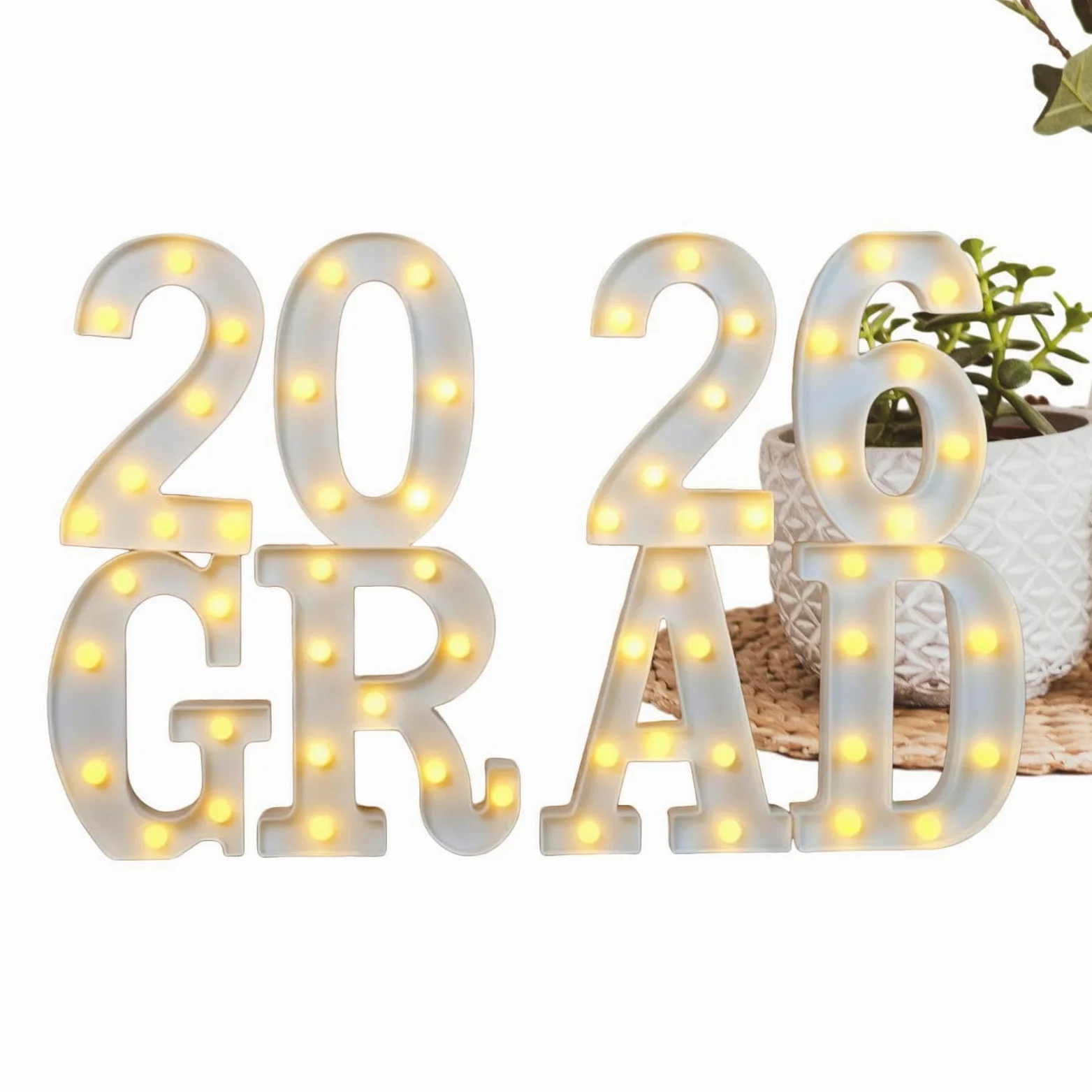 Lettere Luminose Graduation Insegna luminosa a batteria | Decorazioni Scritte LED per Festa di Laurea per Esterno Giardino Cortile Cameretta Open House Scuole Superiori Medie