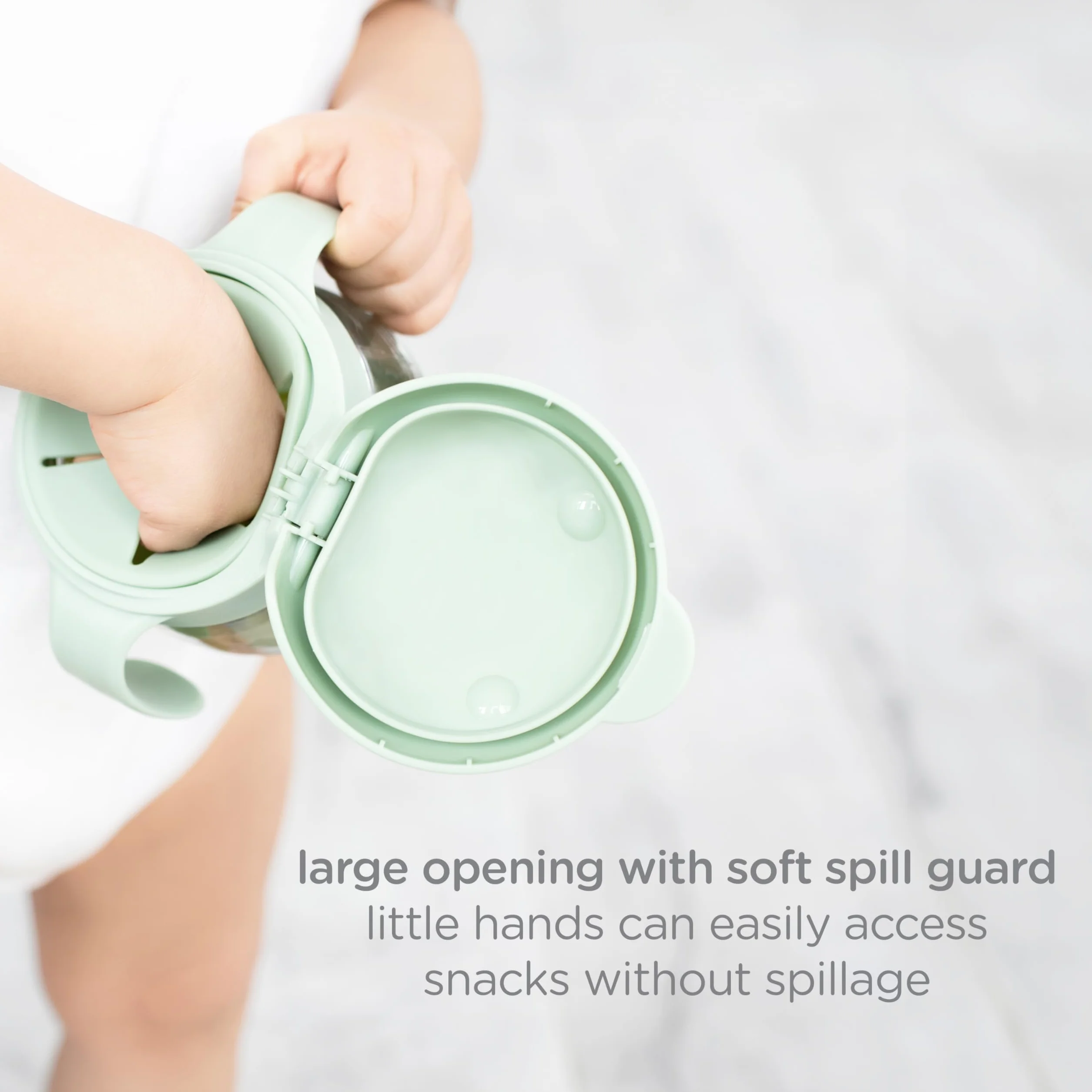 Ubbi Tweat No Spill Contenitore per snack per bambini, senza BPA, Sage & blue