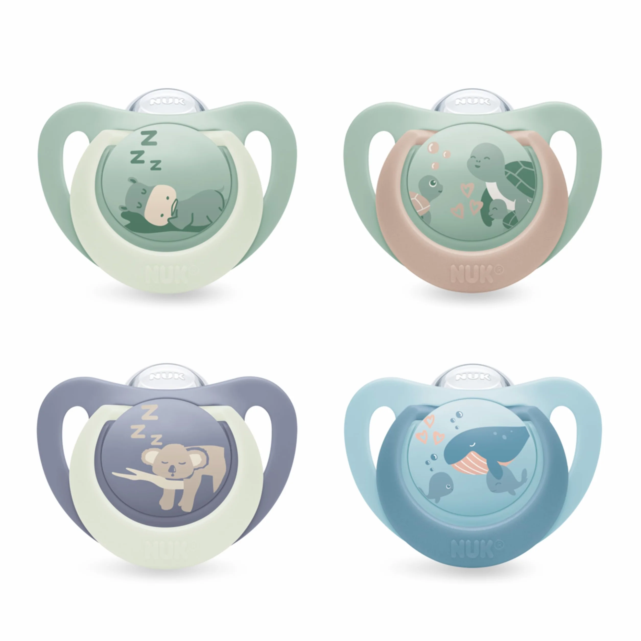 NUK First Choice Day & Night Ciuccio Ortodontico 18-36 Mesi Illuminante Confezione da 4