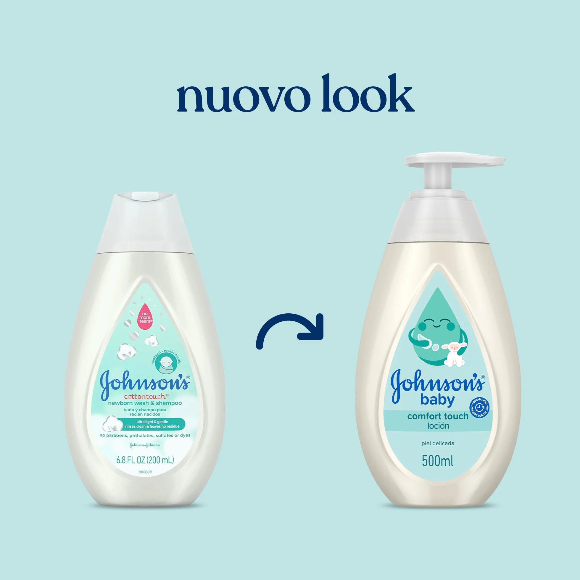 Johnson's Baby Comfort Touch Crema Liquida 500 ml, Crema idratante per neonati con fragranza al Cocco, Baby lotion per pelle delicata