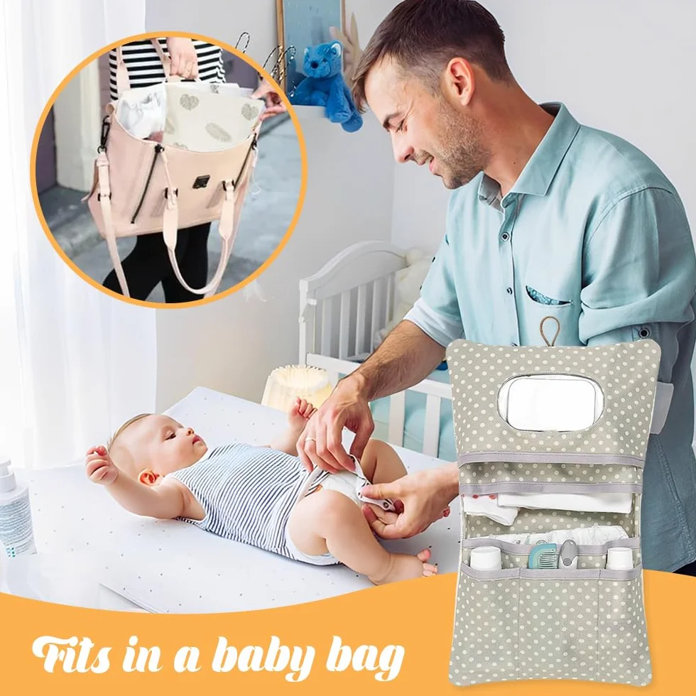 Porta Pannolini e Salviette da Borsa, Borsa Pannolini Lavabili, Organizer Neonato da Viaggio