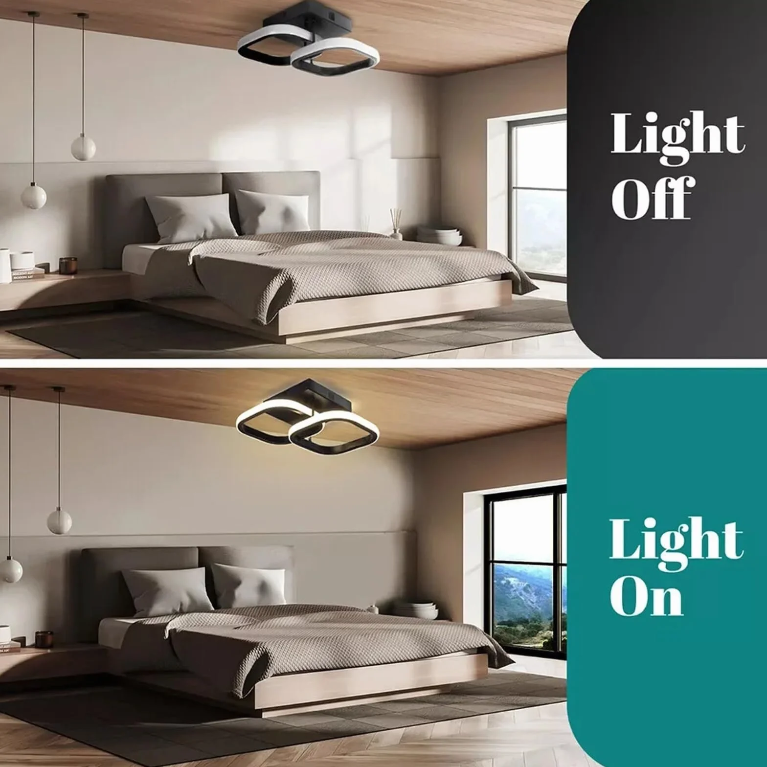 Plafoniera Led Soffitto Lampada da soffitto moderna a LED con luce a sospensione quadrata for bagno, cucina, camera letto