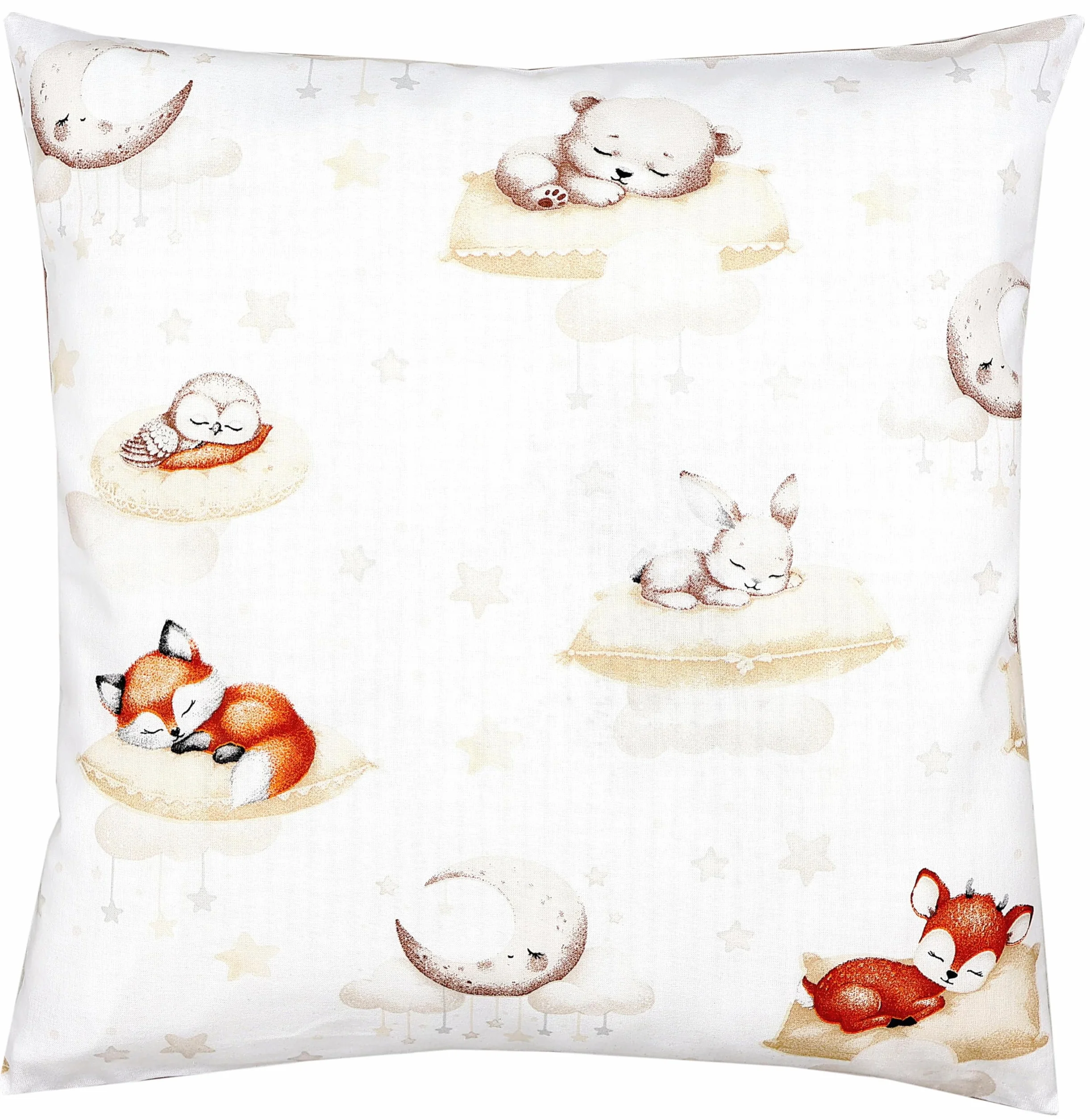 TupTam Federa per Cuscini Bambini Motivi Decorativi Cuccioli addormentati Beige 40 x 60 cm